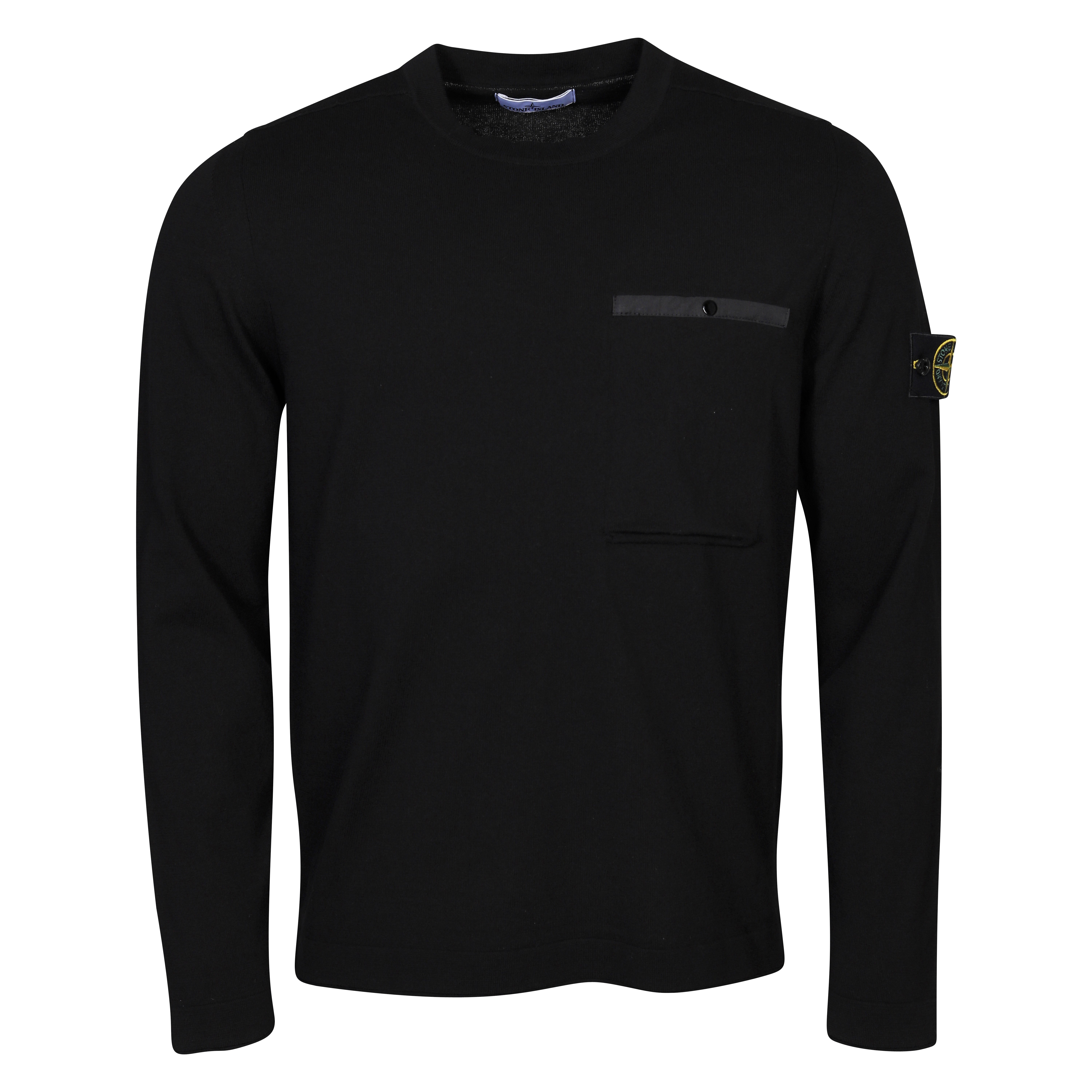 Stone Island Chest Pocket Knit Sweater in Black