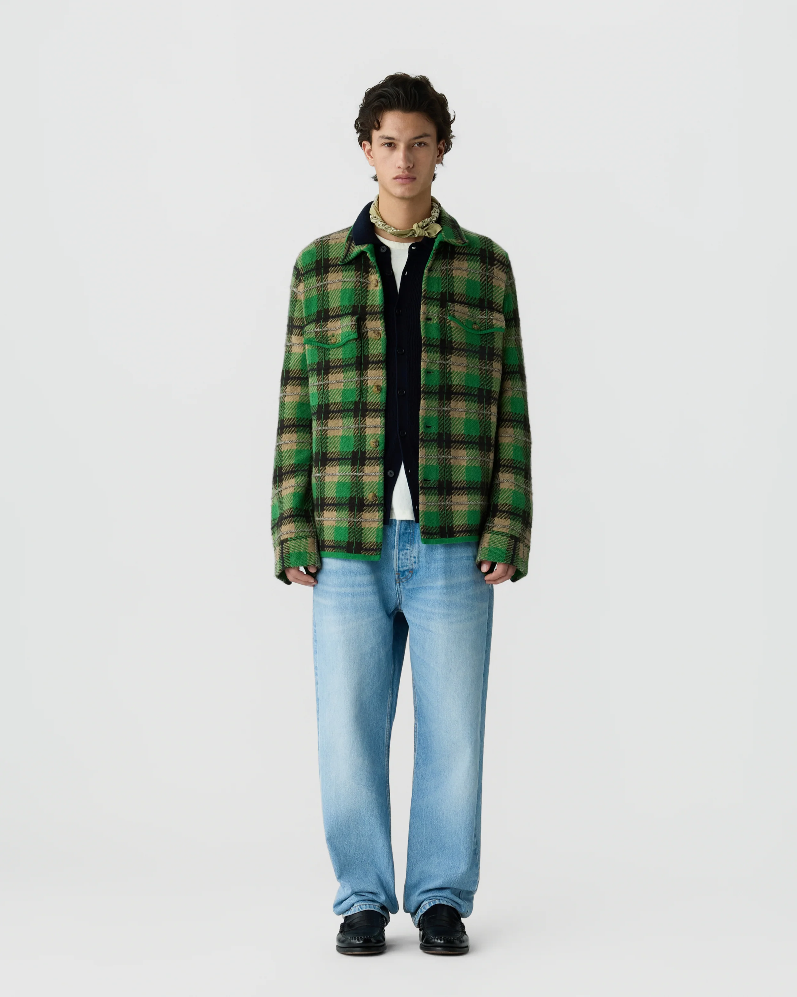 GUEST IN RESIDENCE Plaid Work Shirt Green Check