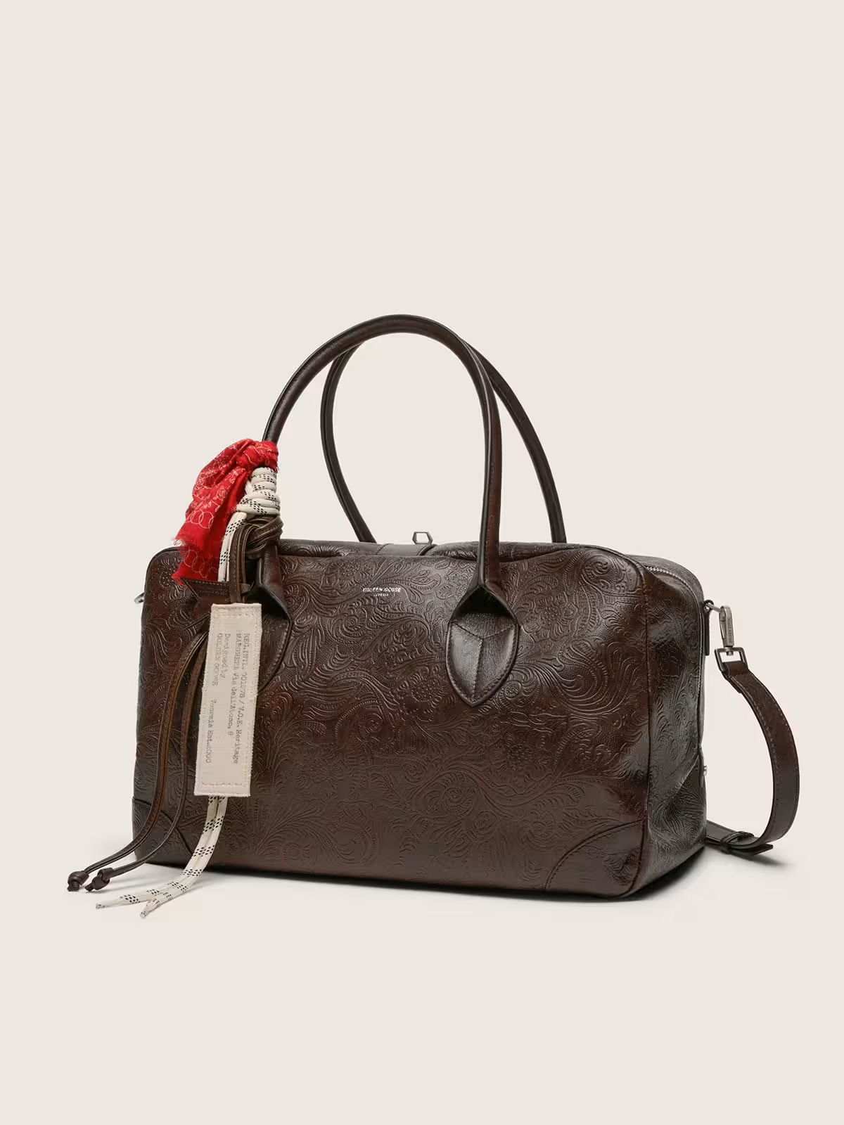 GOLDEN GOOSE Vita Medium Leather Bag in Dark Brown