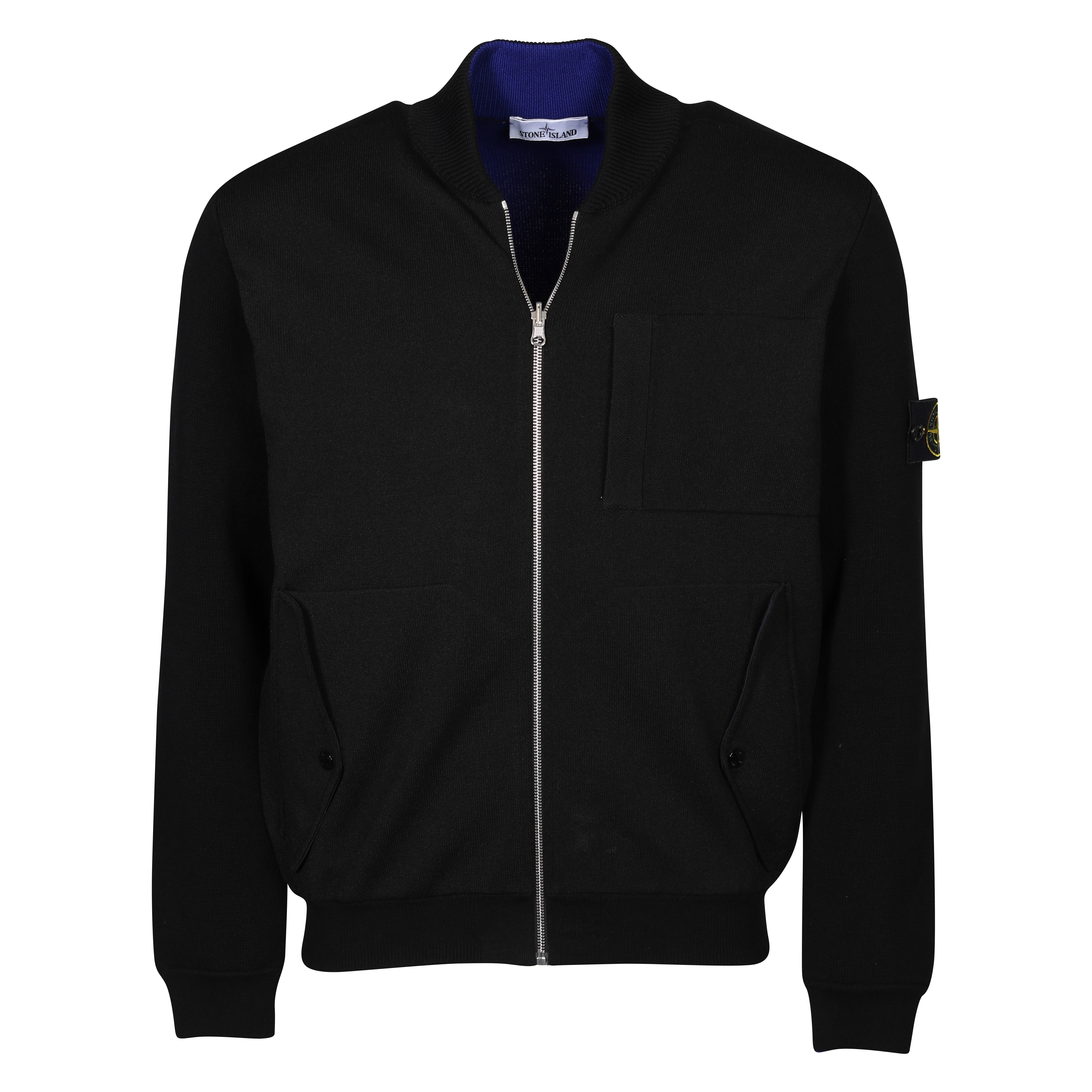 Stone Island Knit Bomber Jacket in Black L