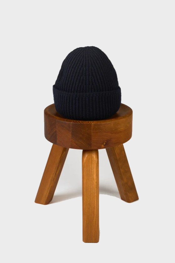 YACAIA Merino/Cashmere Beanie in Navy