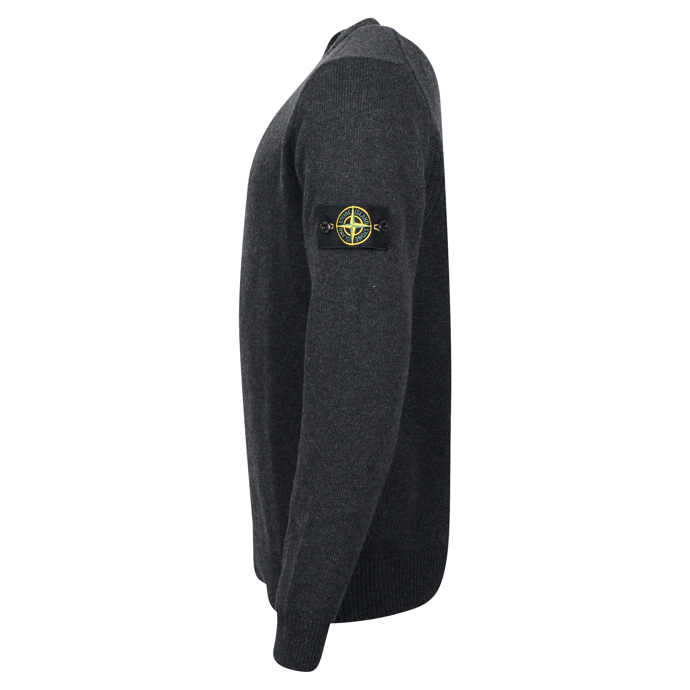 Stone Island Crew Neck Knit Sweater Dark Grey Melange