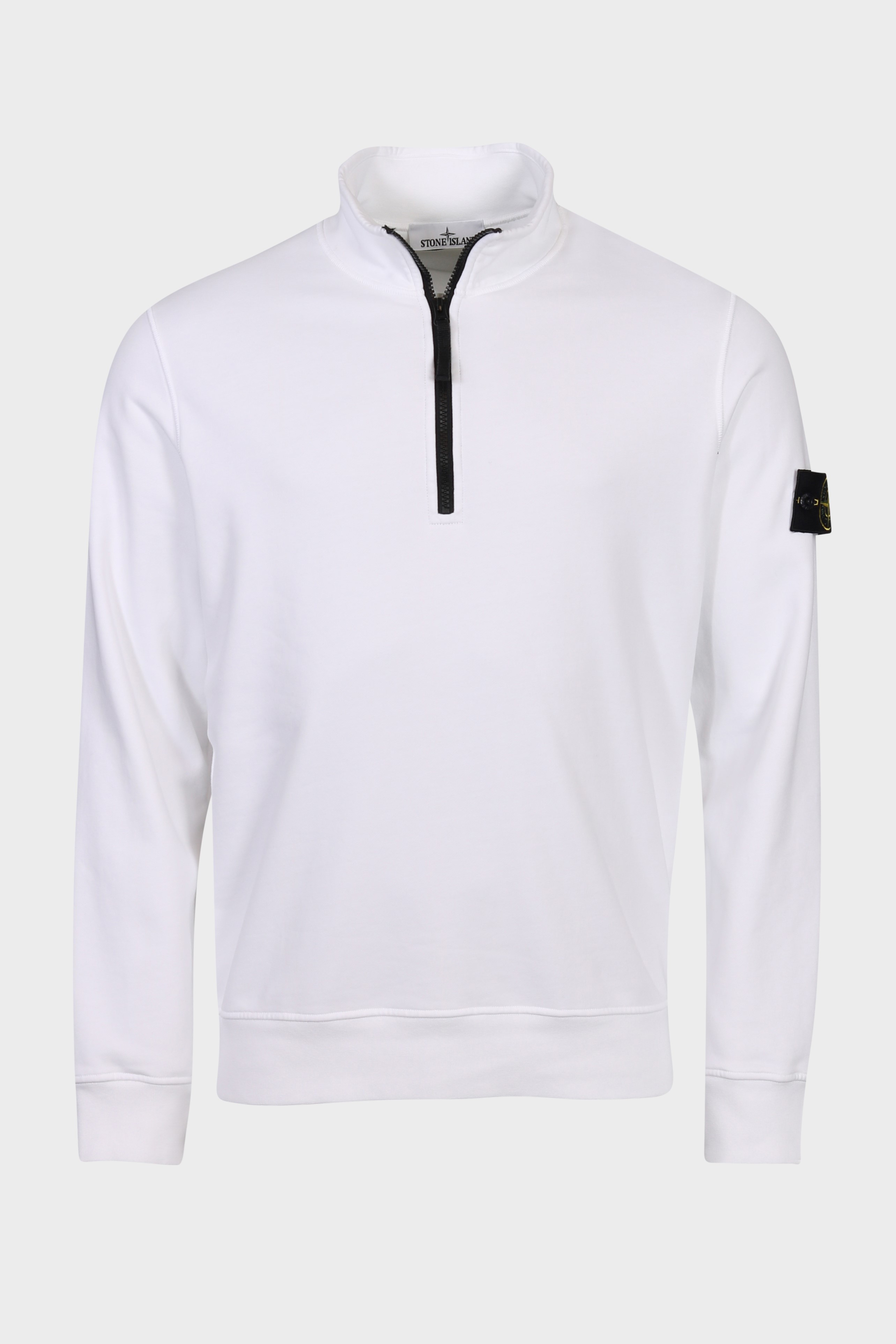 STONE ISLAND Half Zip Sweatshirt in White 2XL