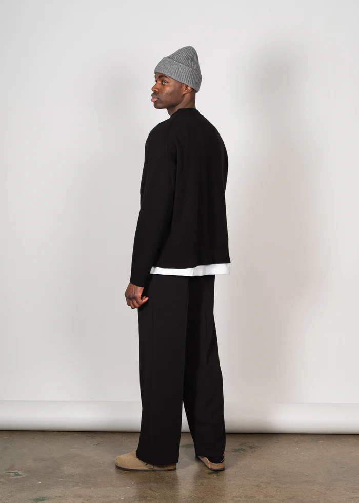 YACAIA Wool/Cashmere Sweater in Black XXL