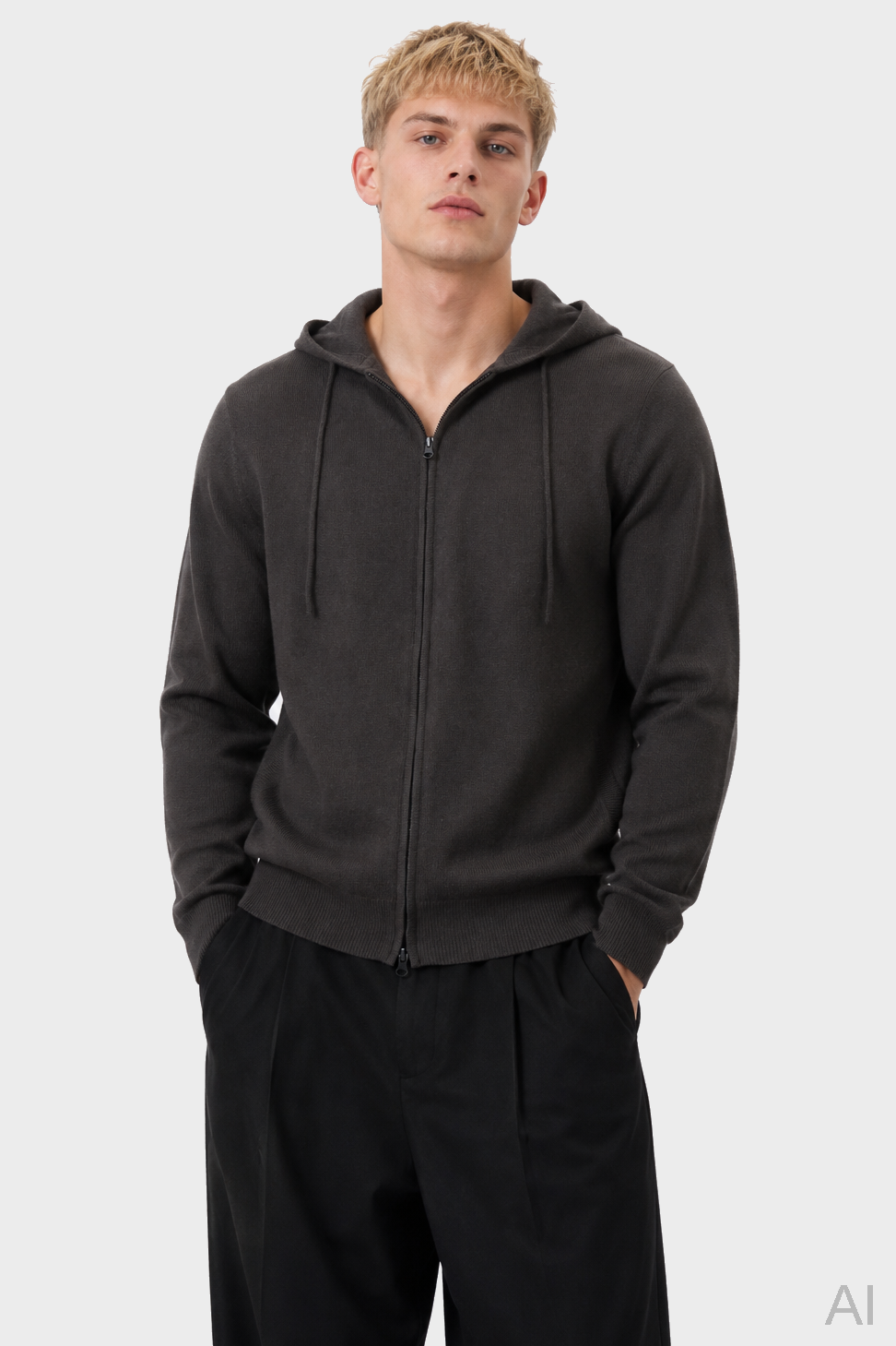 LISA YANG Emerson Cashmere Zip Hoodie in Dark Green 5 / L-XL