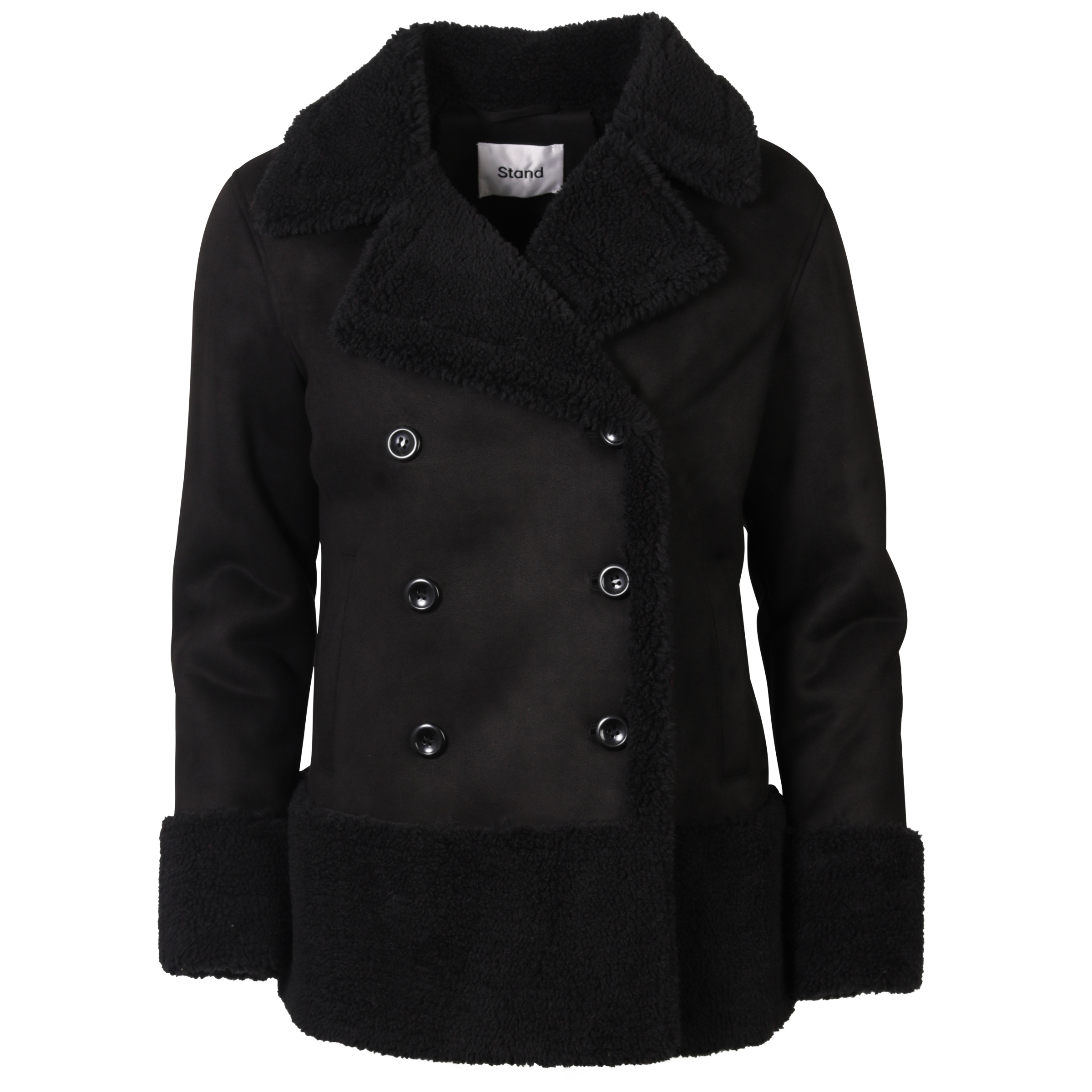 Stand Fake Fur Jacke Johanne schwarz