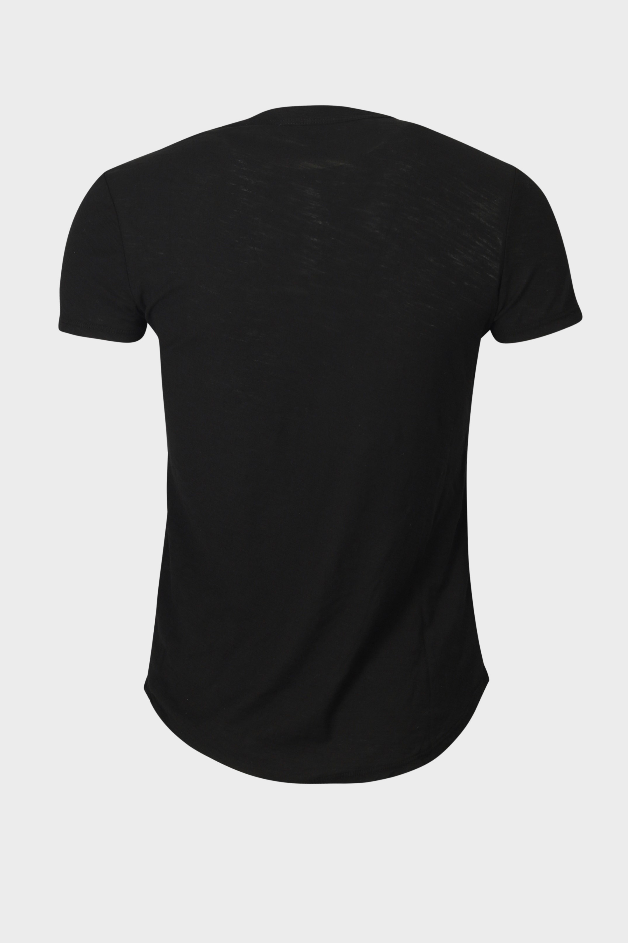 JAMES PERSE Sheer Slub Crew Neck T-Shirt in Black 3/L