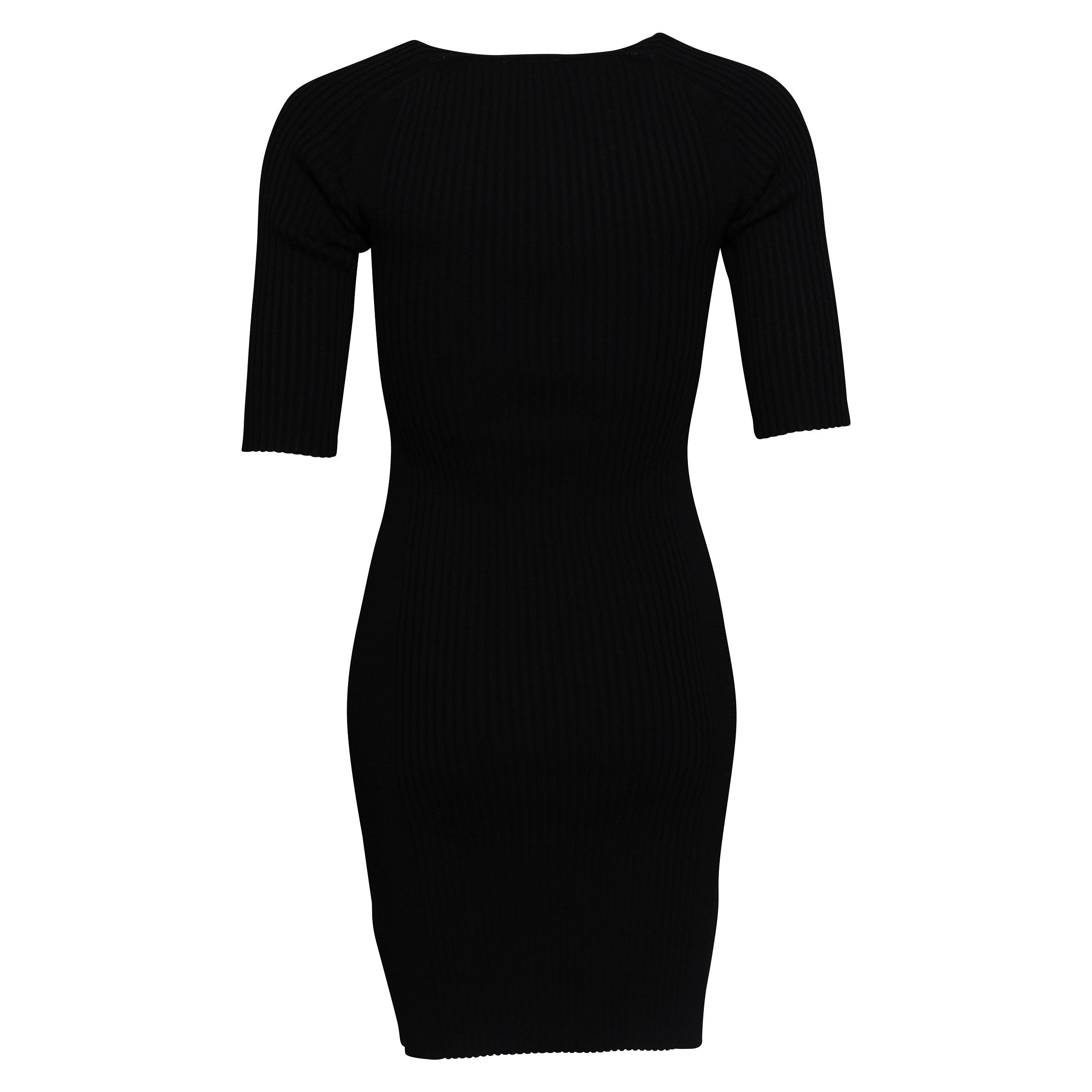 GANNI Melange Cut Out Midi Dress in Black