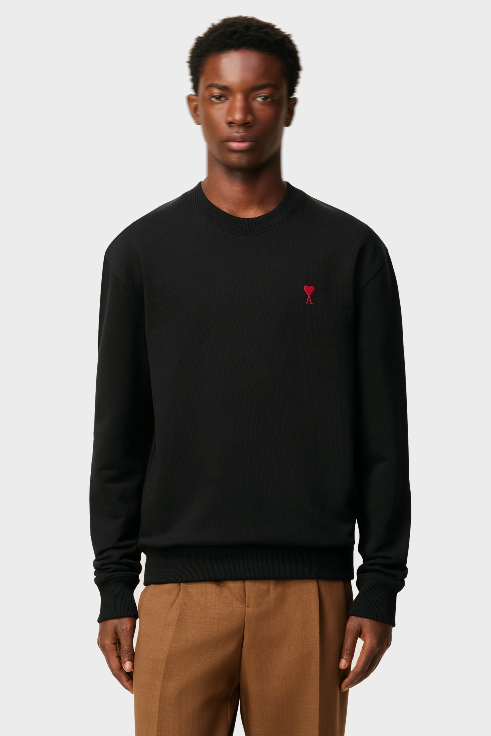 AMI PARIS de Coeur Sweatshirt in Black/Red