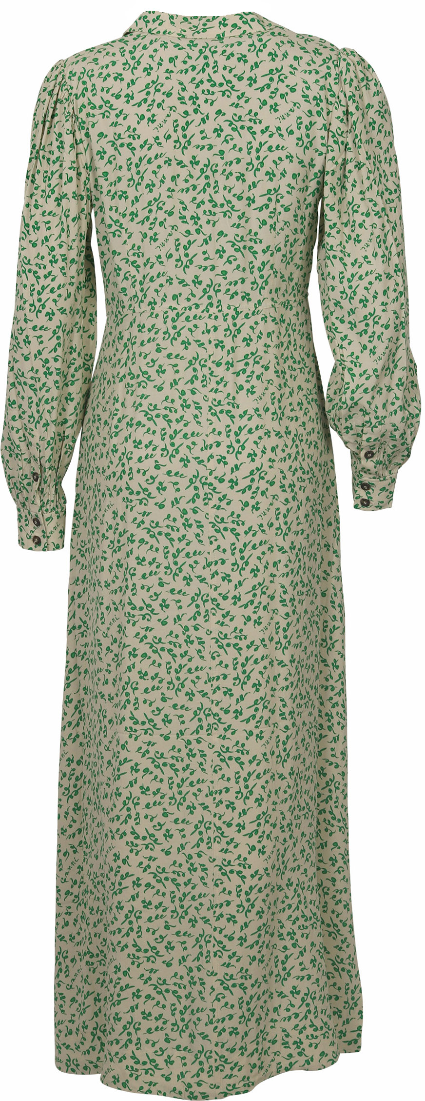 Ganni Maxi Dress Ecru/Green Printed 36