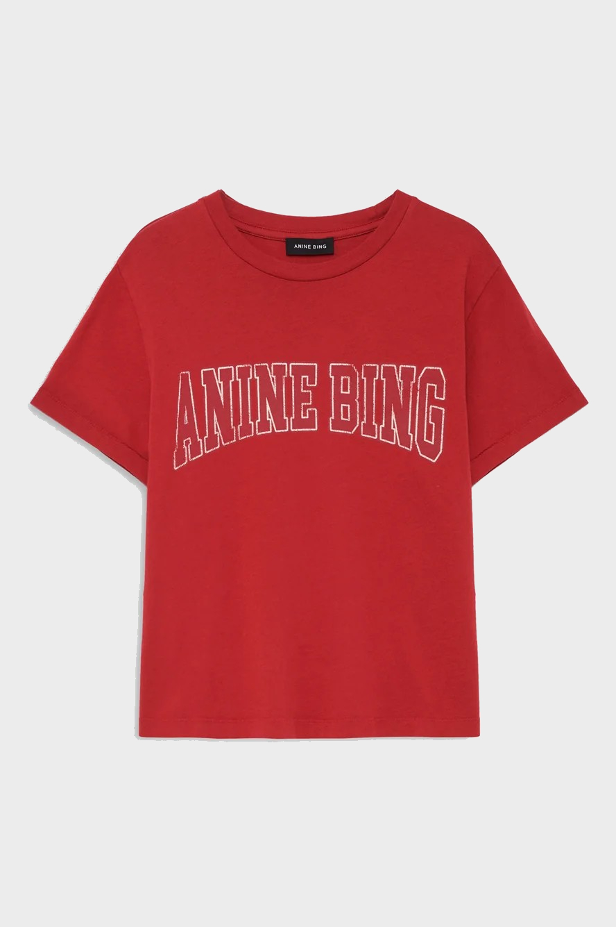 ANINE BING Shelly Tee in Tango Red