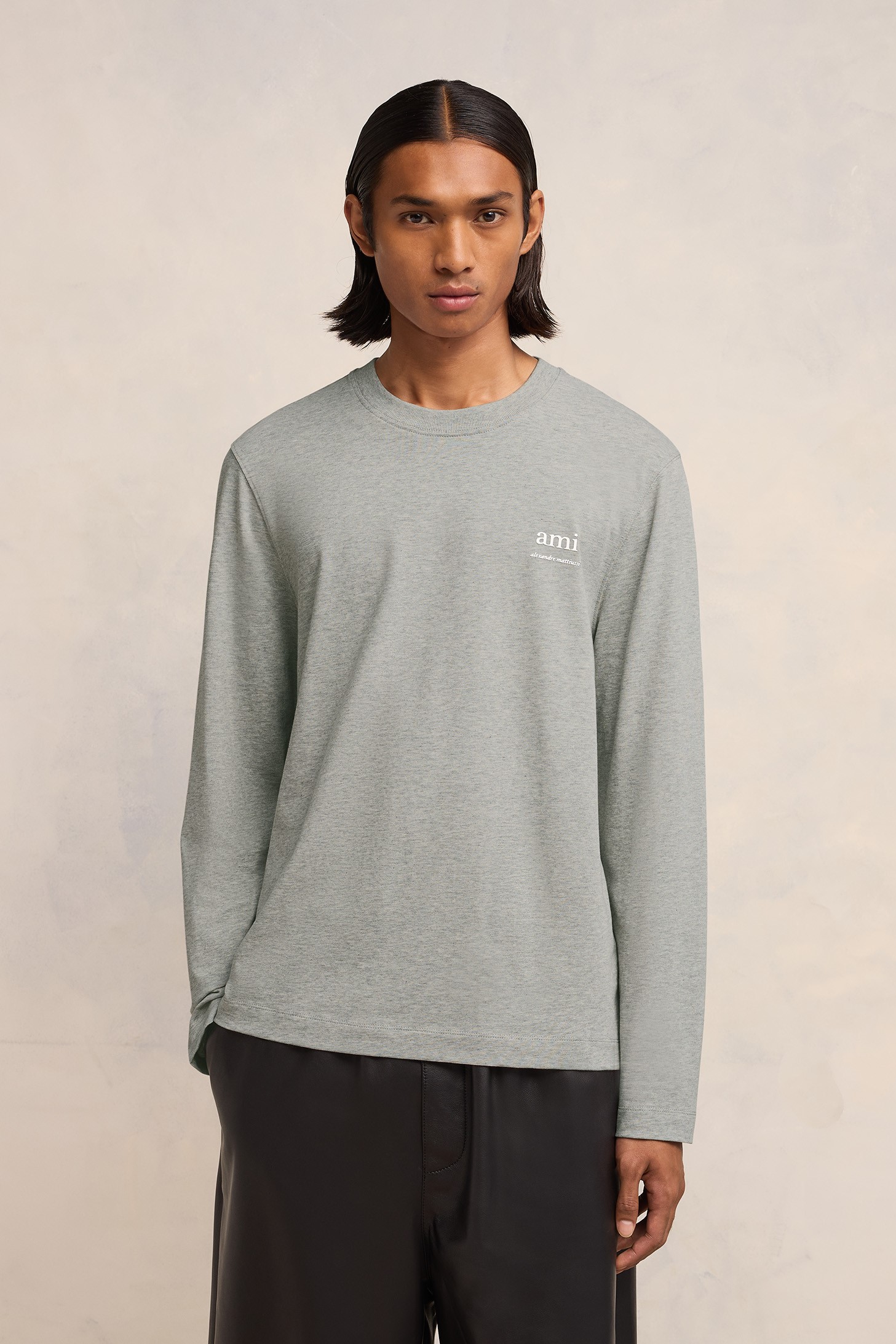 AMI PARIS Alexandre Mattiussi Longsleeve in Heather Grey S