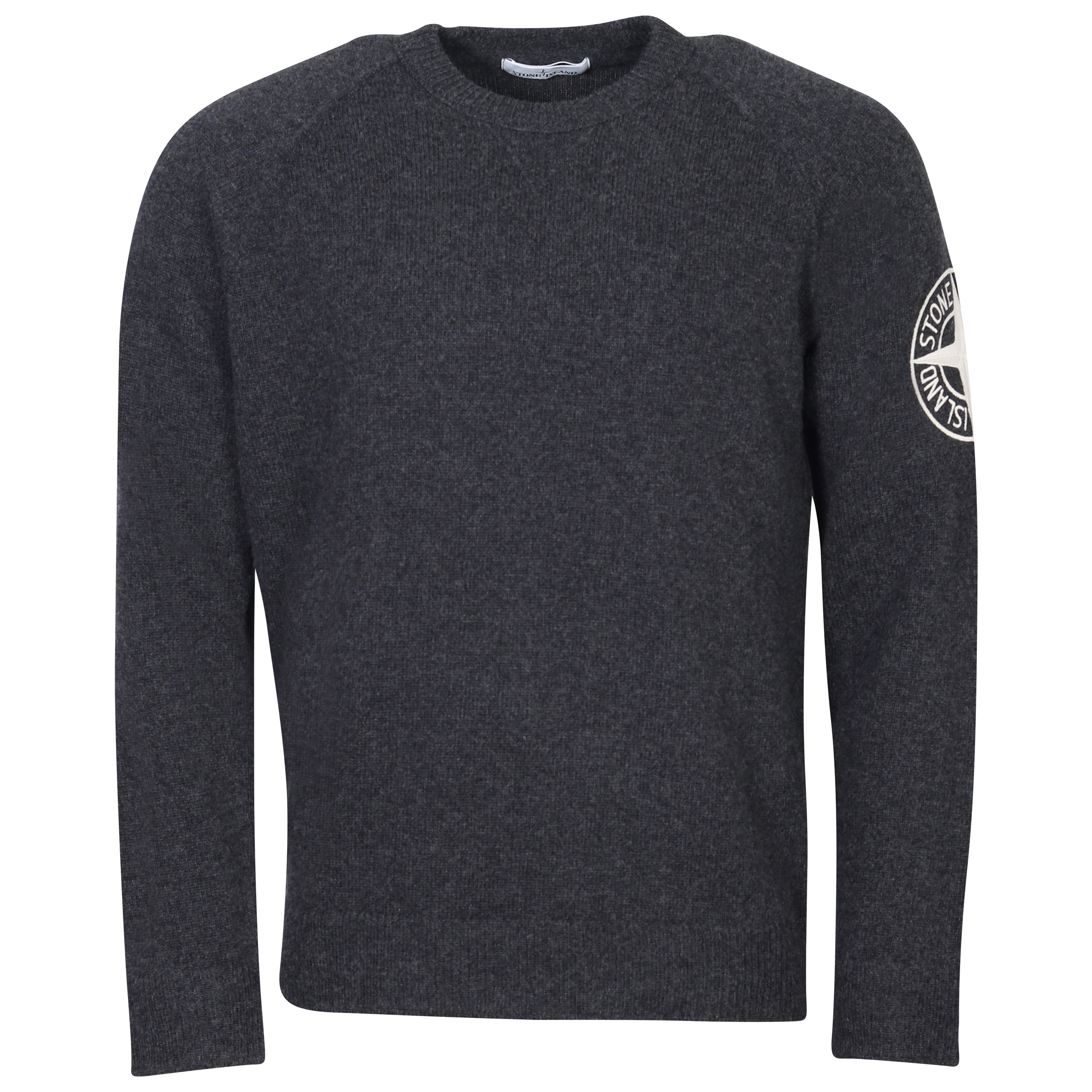 Stone Island Crew Neck Knit Sweater Dark Grey Melange
