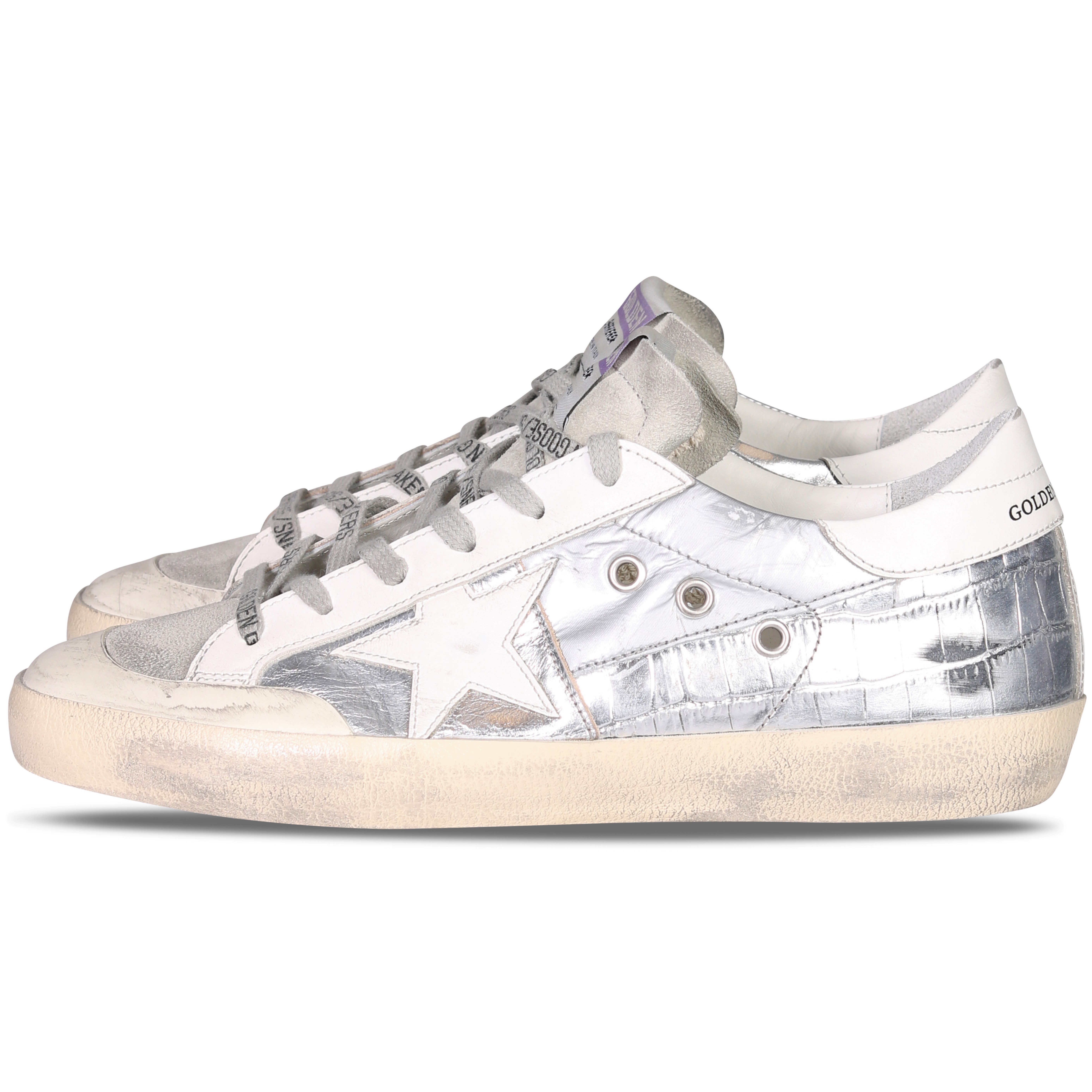 Golden Goose Sneaker Superstar Penstar Silver Cocco Print