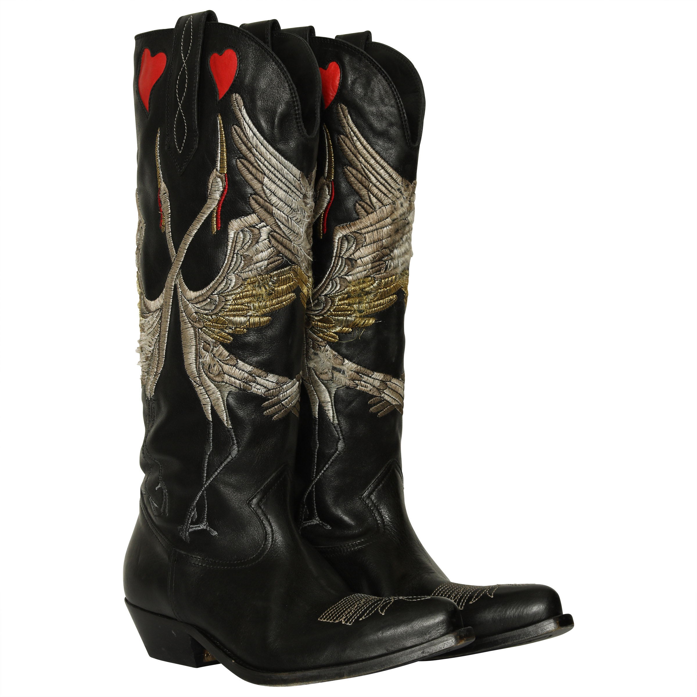 Golden Goose Boots Wish Star Black Love 39