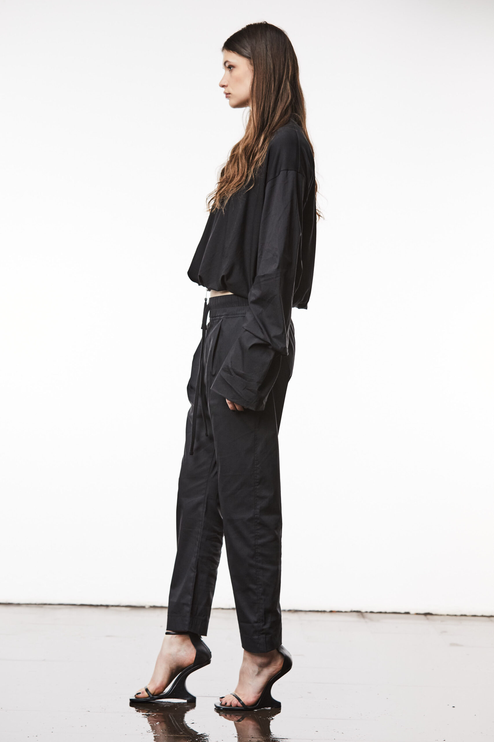 THOM KROM Drawstring Cottonstretch Pant in Black THOM KROM Drawstring Cottonstretch Pant in Black