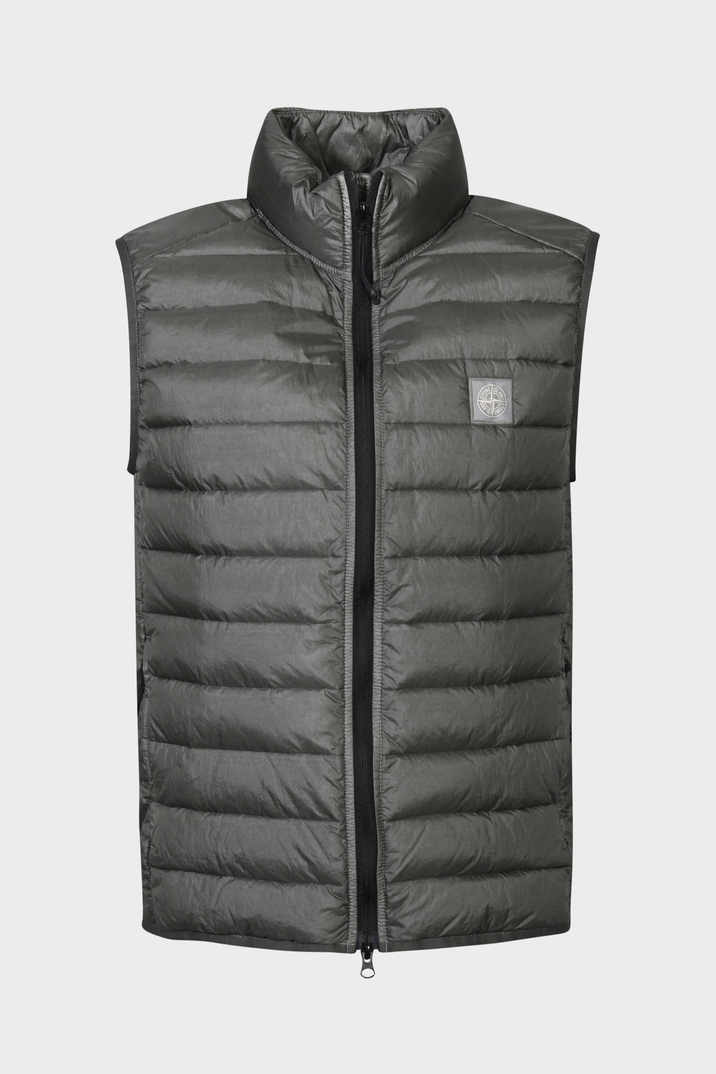 STONE ISLAND Down Vest in Green L