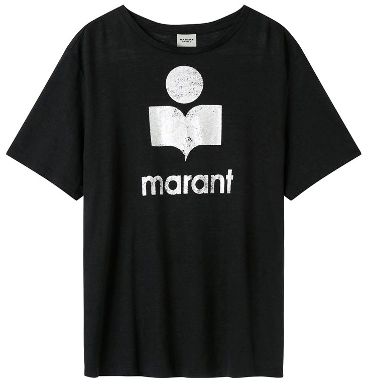 ISABEL MARANT ÉTOILE Zewel Logo T-Shirt in Black/Silver S