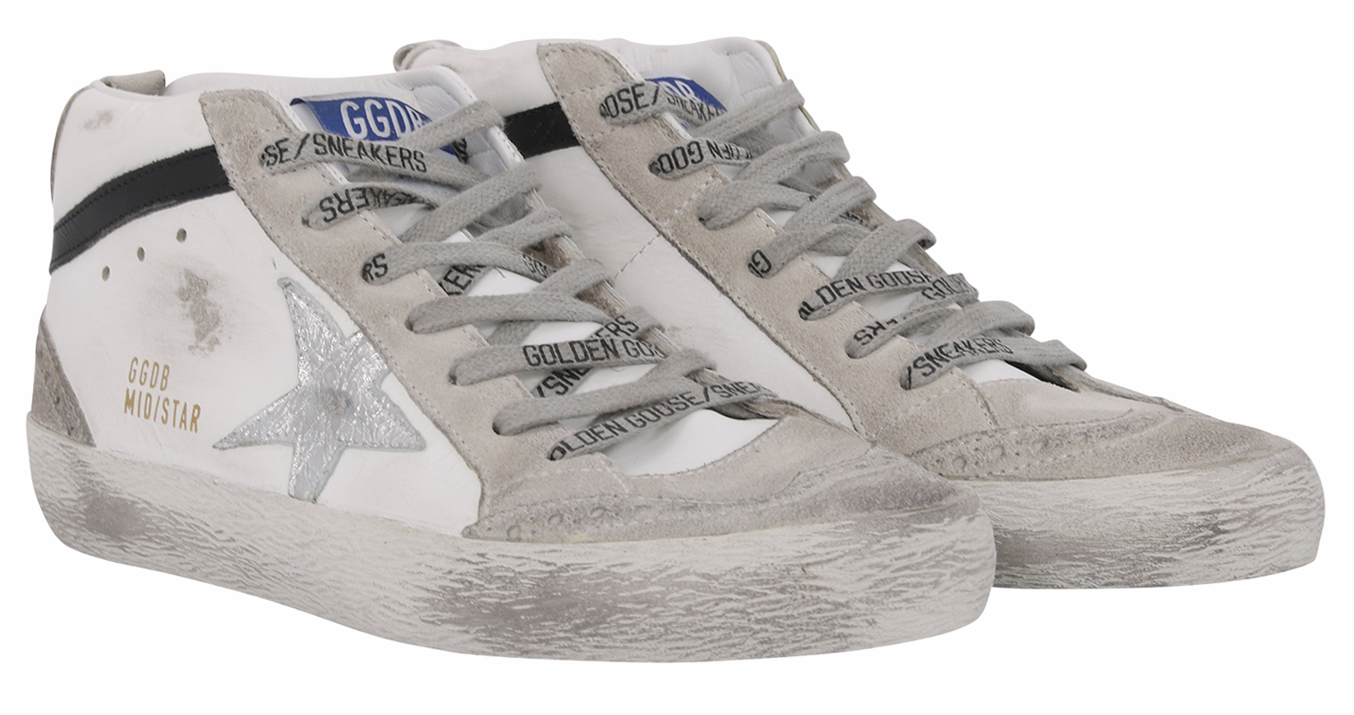 Golden Goose Sneaker Midstar Leather Upper and Wave Laminated Star 36