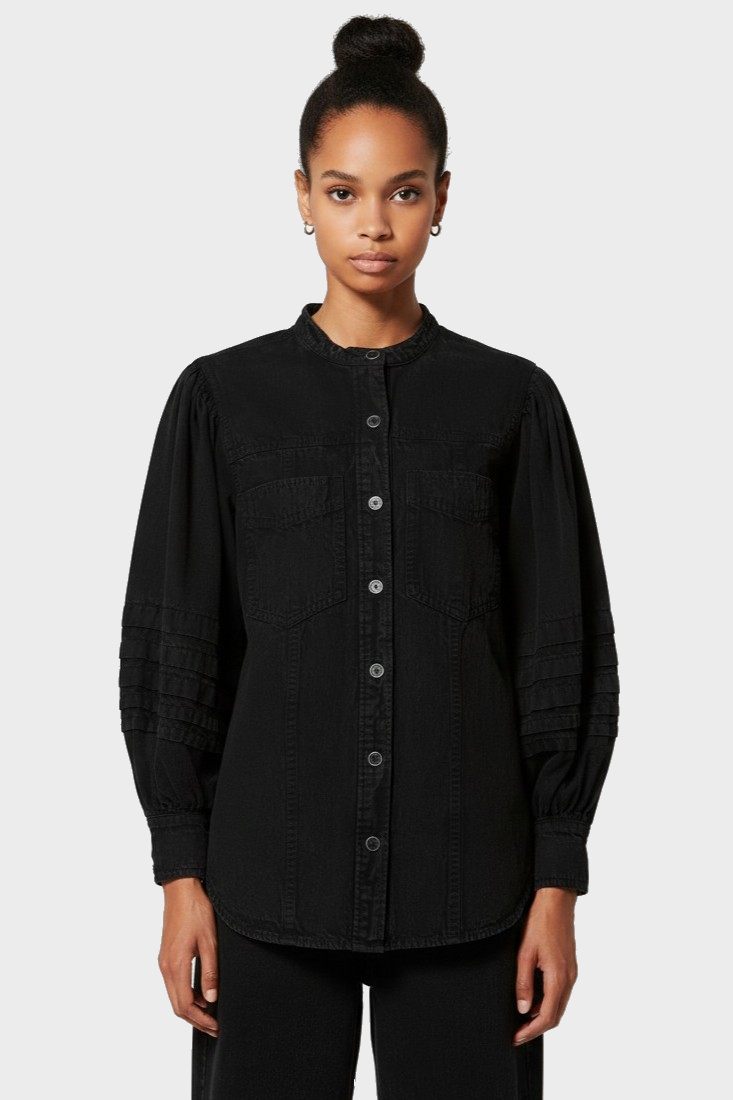ISABEL MARANT ÉTOILE Mileda Shirt in Faded Black FR40 / DE38