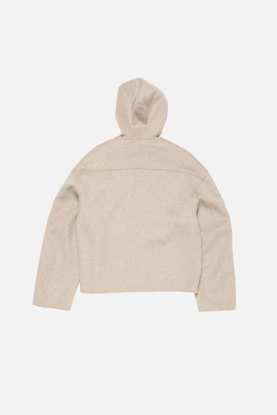 ACNE STUDIOS Hooded Boxy Fit Wool Jacket in Oatmeal Melange