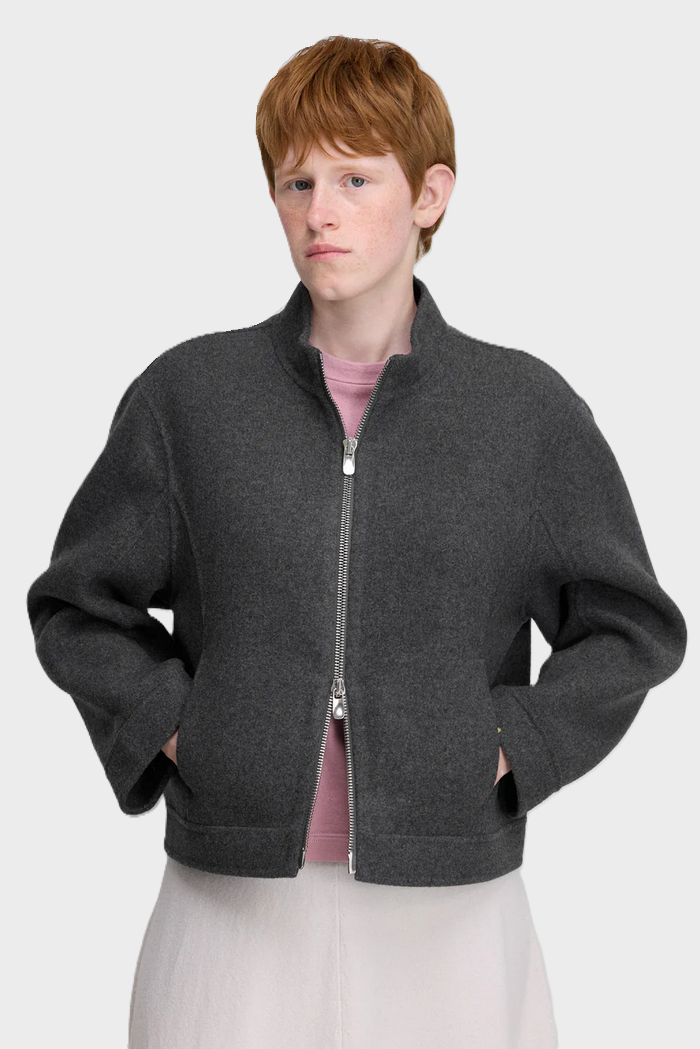 EXTREME CASHMERE N°428 Cropped Wool/Cashmere Jacket in Felt