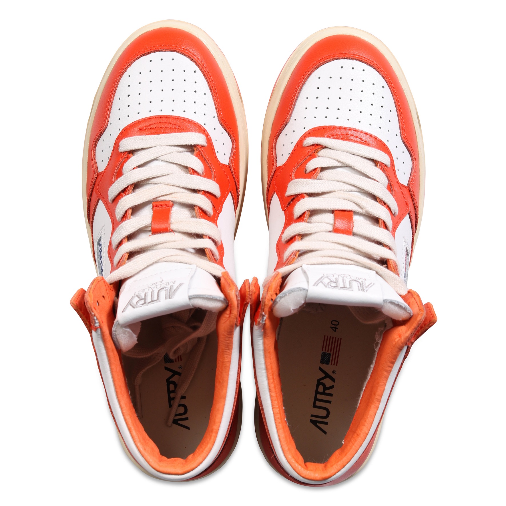 AUTRY ACTION SHOES Mid Sneaker White/Tangerine 41