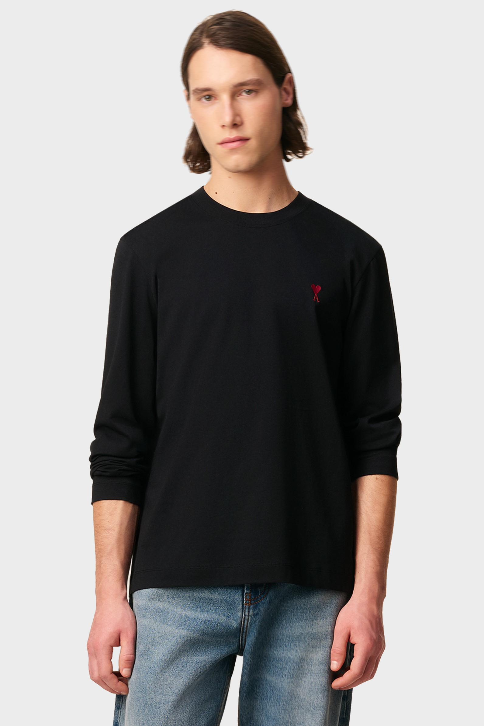 AMI PARIS de Coeur Longsleeve in Black
