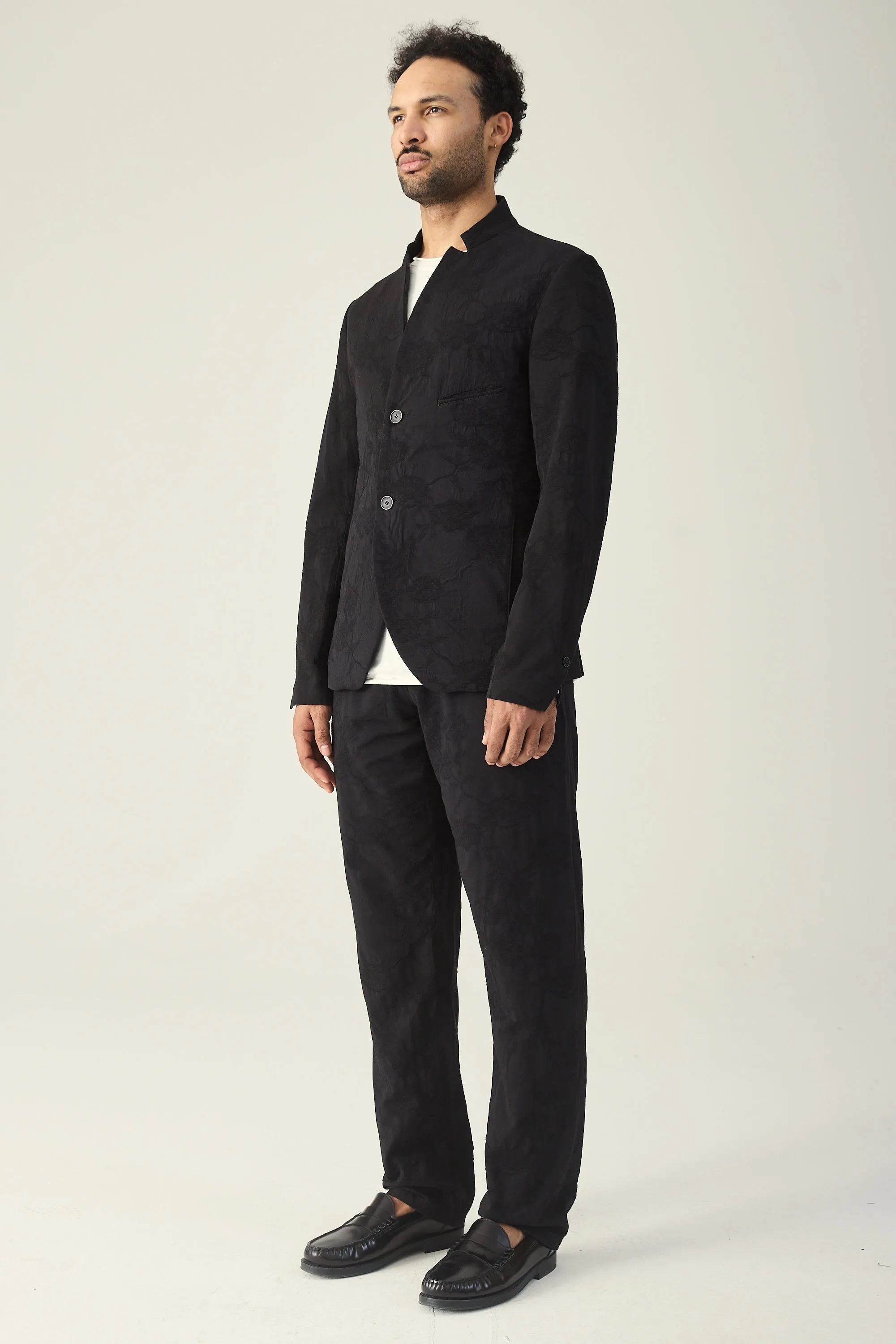 HANNIBAL. Embroidered Trouser Hannes in Black 46