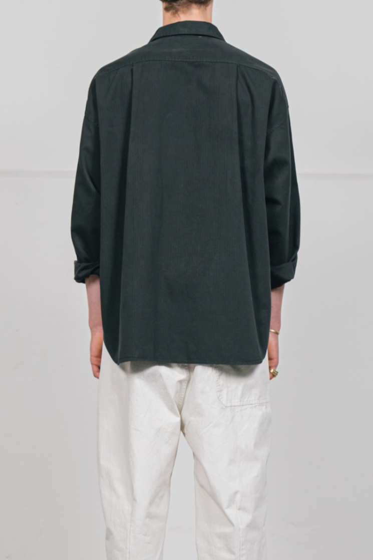 APPLIED ART FORMS Cotton Woven Overshirt in Charcoal