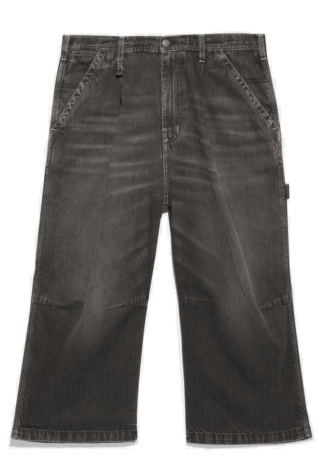 R13 Wideleg Crop in Ellery Black