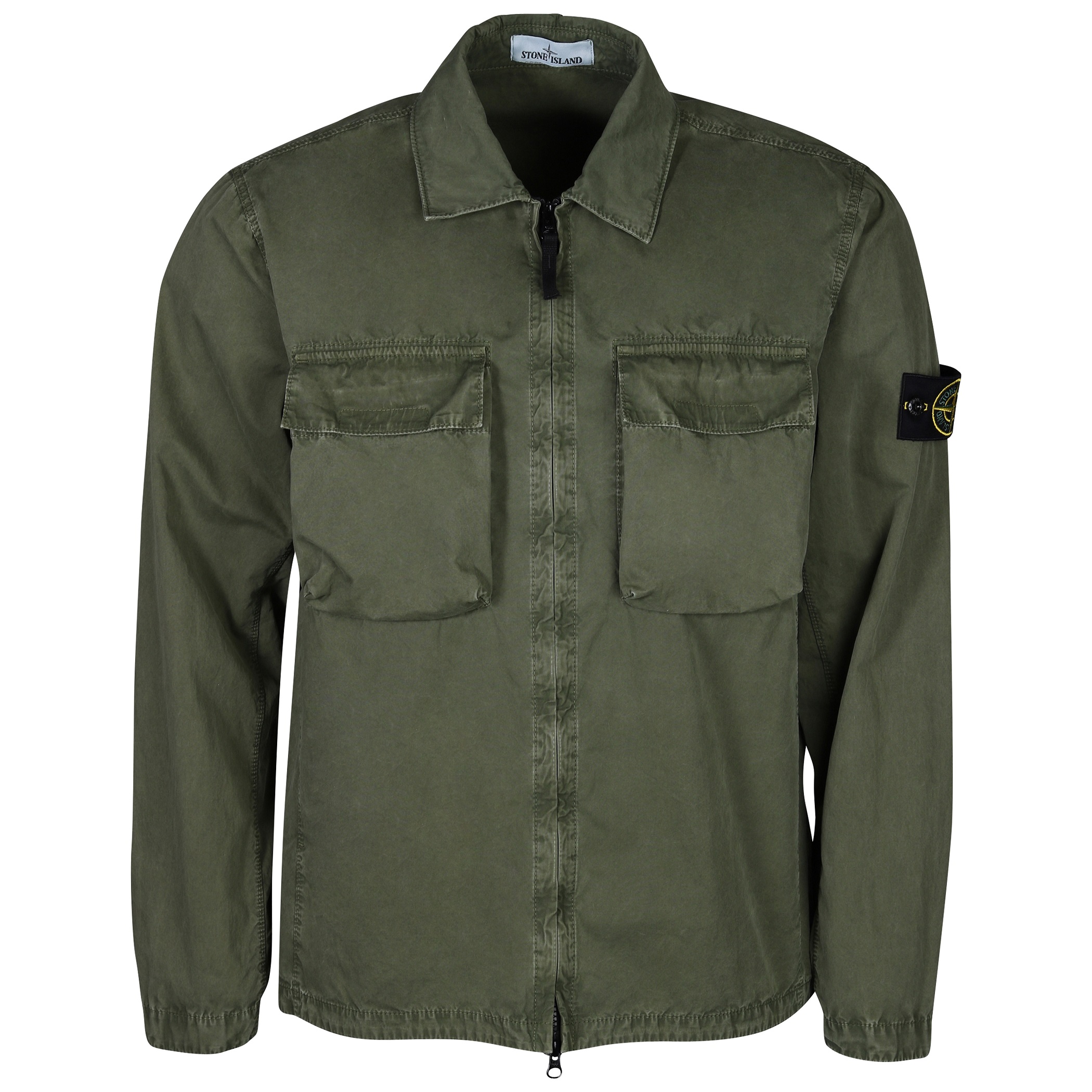 Stone Island Cotton Overshirt Washed Olive