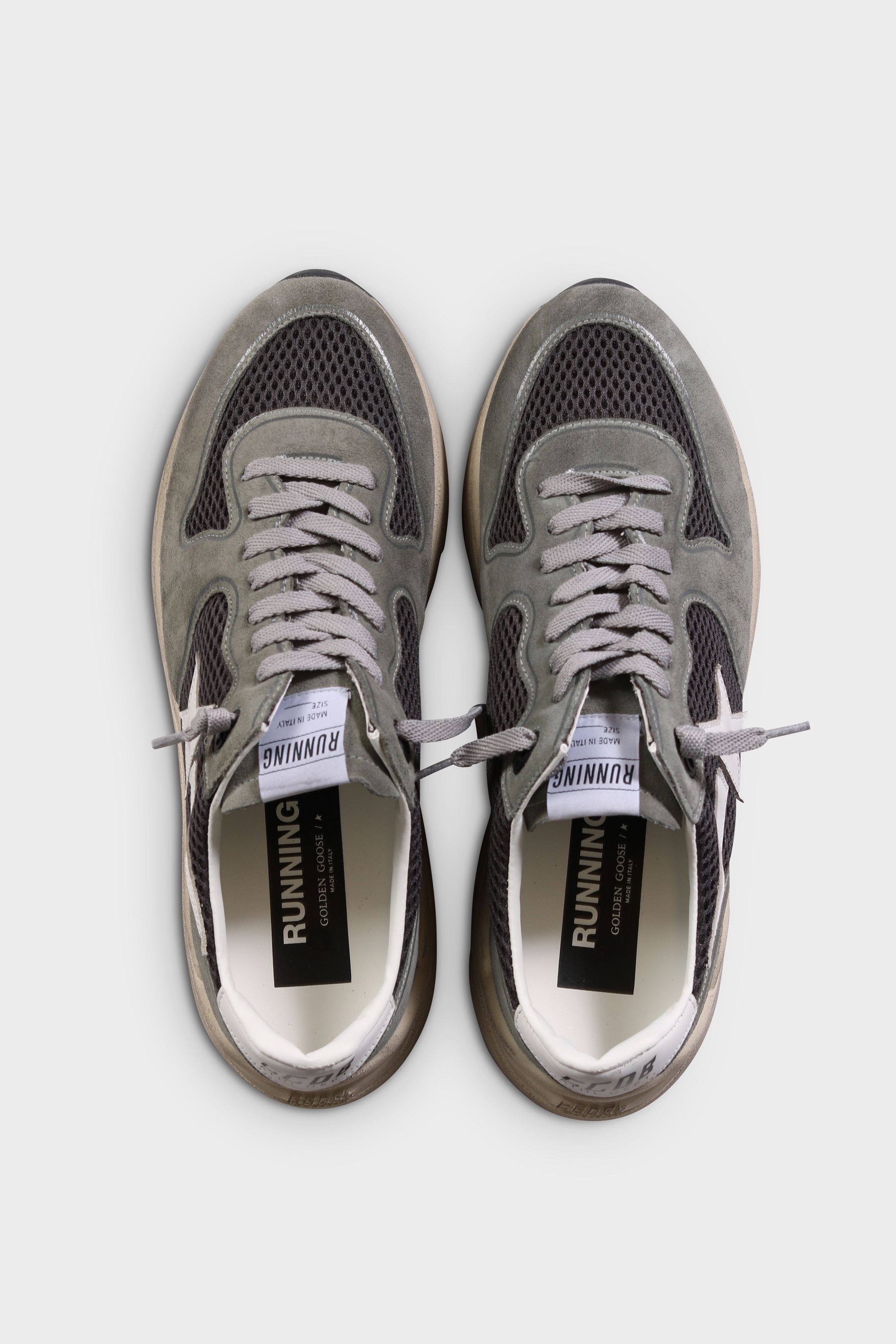 GOLDEN GOOSE Running Net in Green/Grey/White