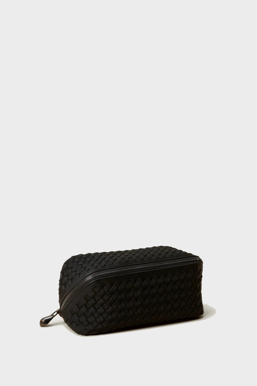 NAGHEDI Handwoven Caravan Medium Cosmetic Case in Onyx