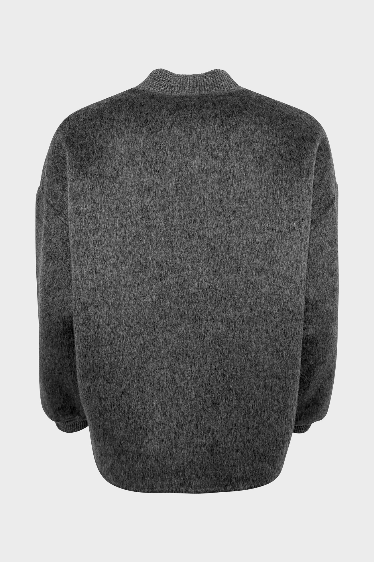 FLONA Wool Bomber in Grey Melange
