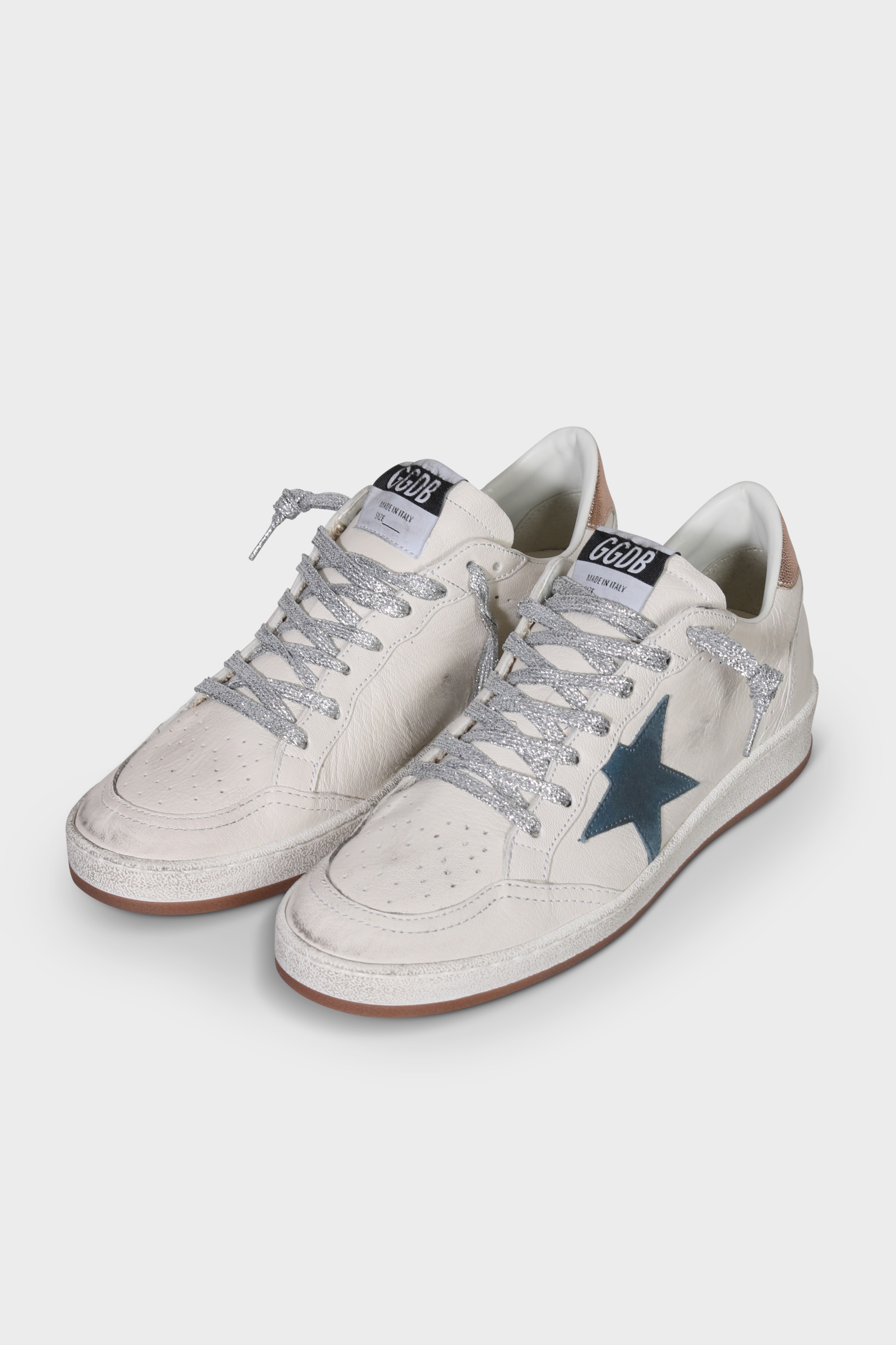 GOLDEN GOOSE Ballstar Nappa White/Smoke Blue/Pea 41