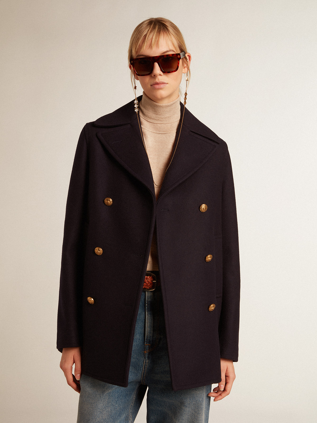 GOLDEN GOOSE Peacoat in Navy