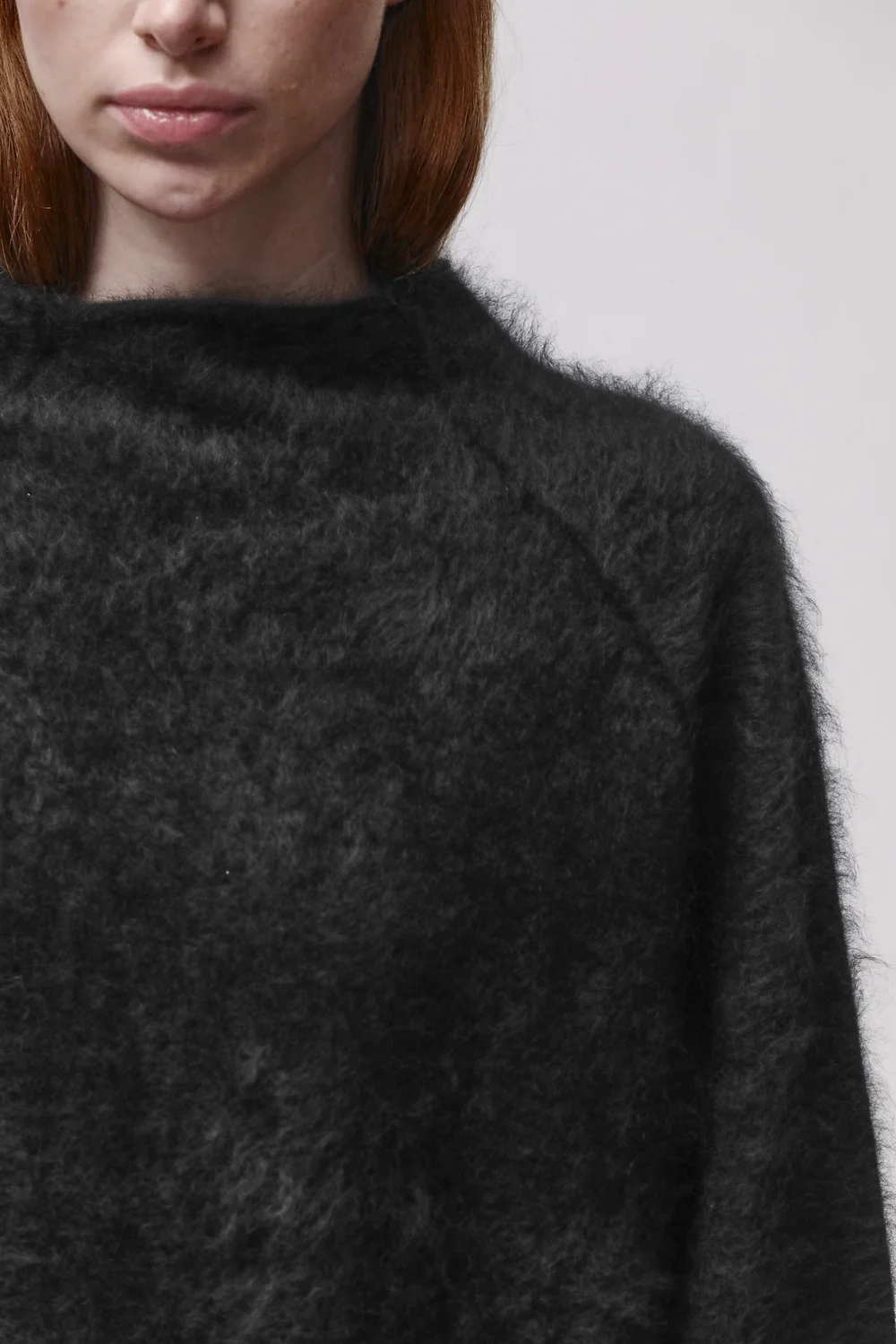 THOM KROM Brushed Cashmere Pullover in Black