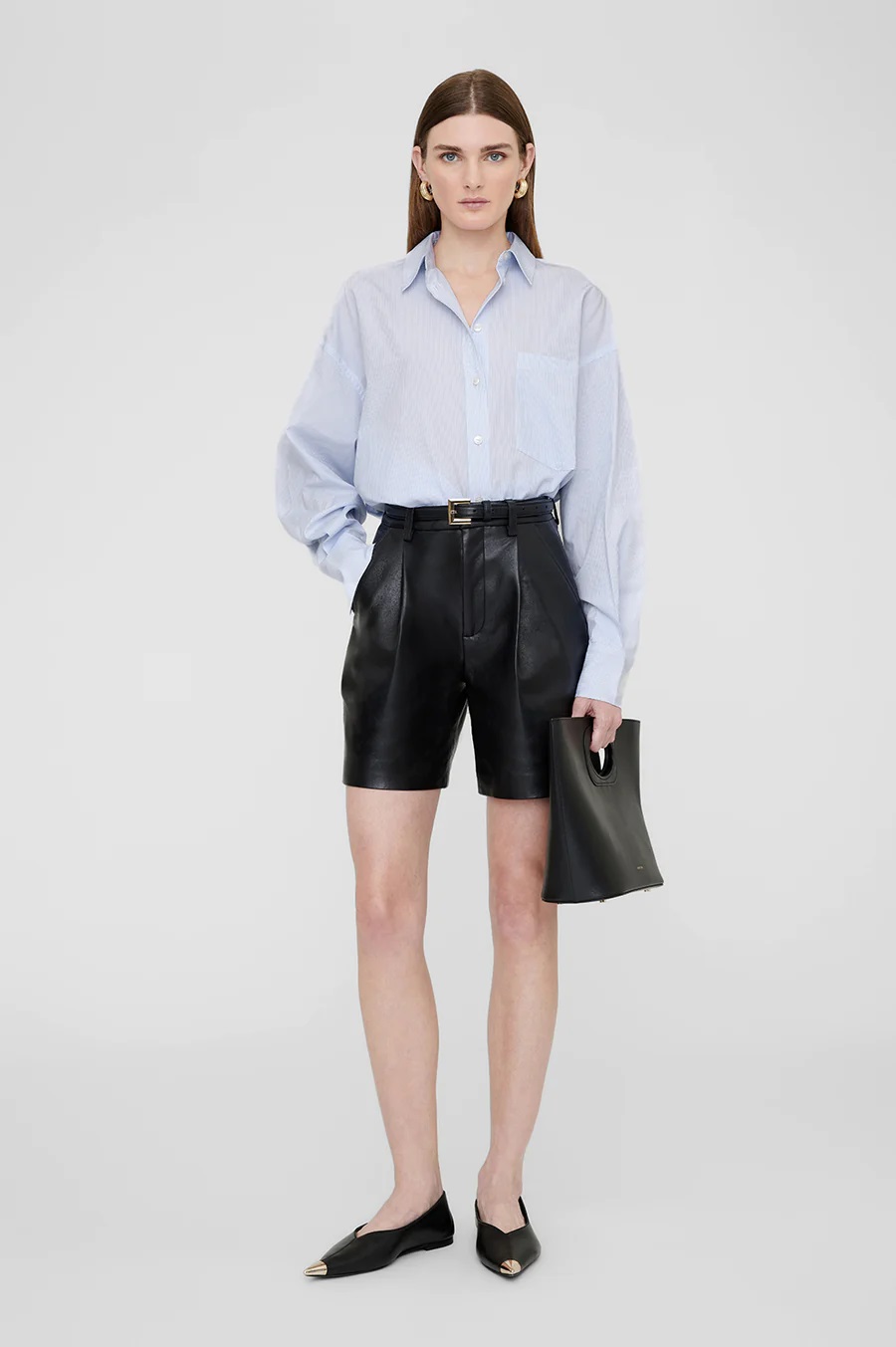 ANINE BING Chrissy Shirt in Blue/White Stripe
