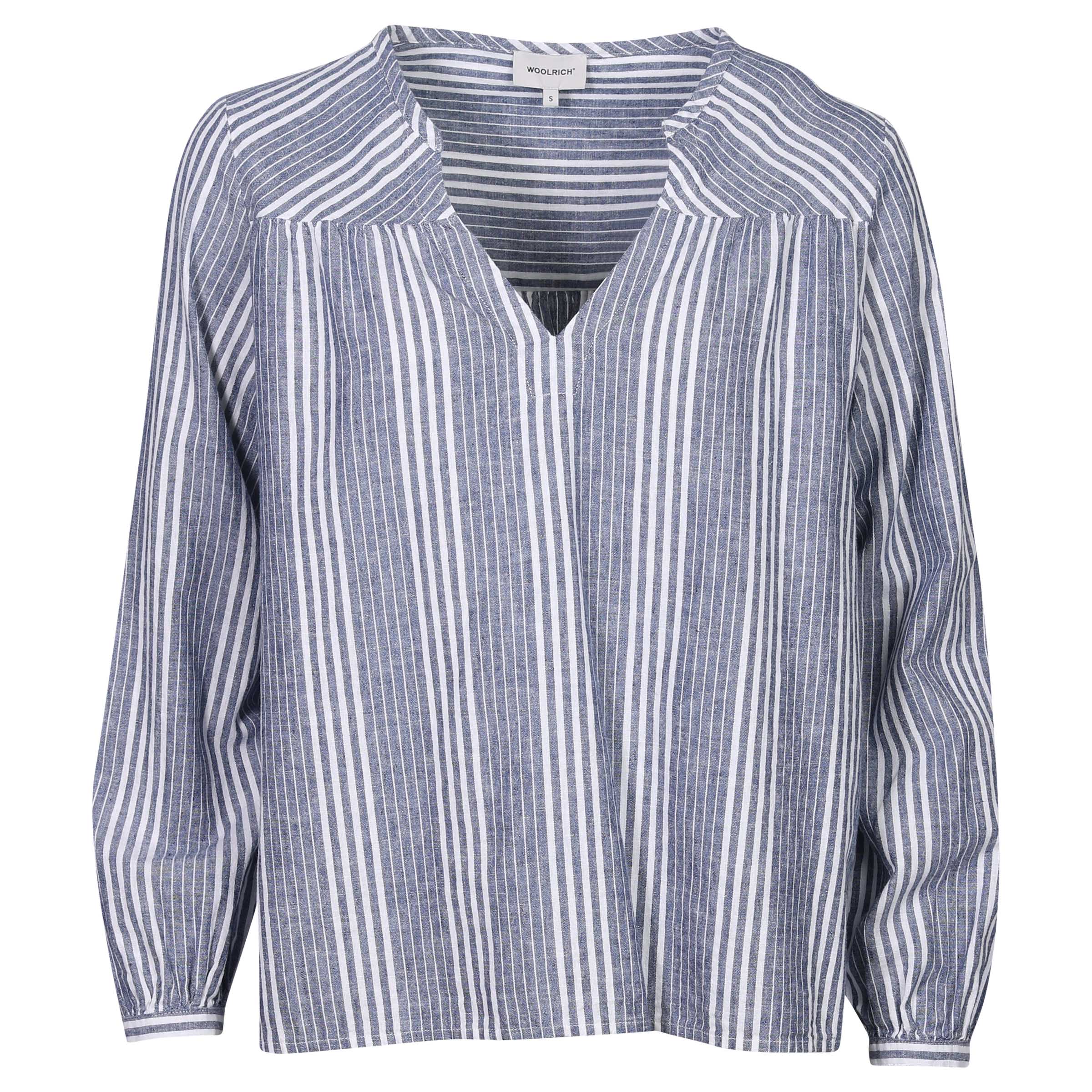 Woolrich Organic Blouse Striped Blue/White