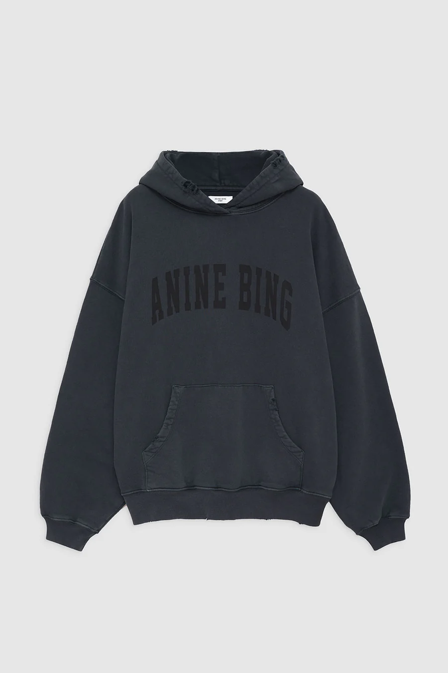 ANINE BING Loose Fit Hoodie in Dark Washed Black