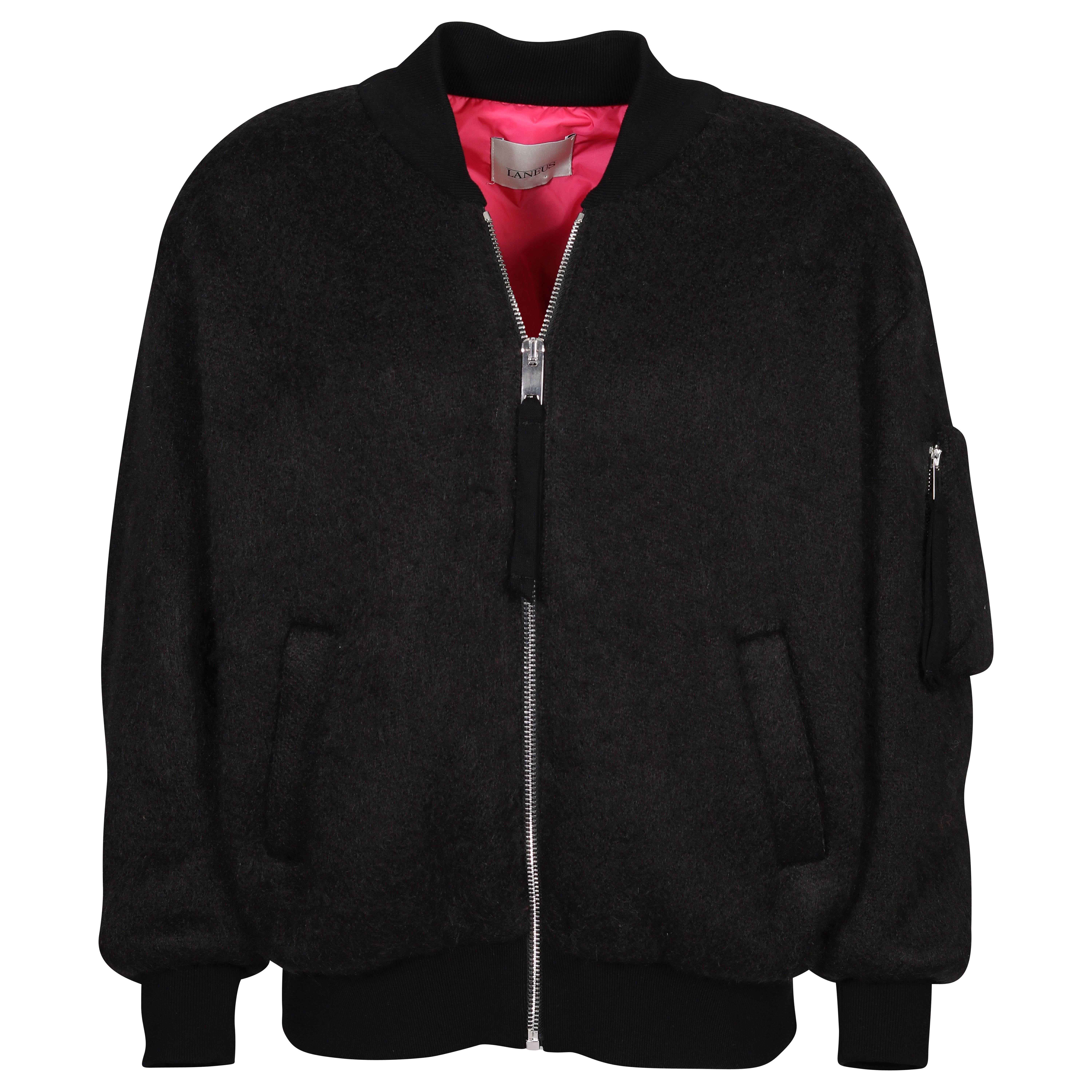 Laneus Padded Knit Bomber in Black