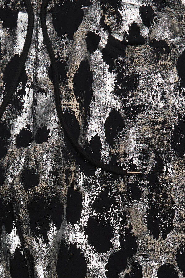 R13 Relaxed Sweatpant in Silver Leopard on Black