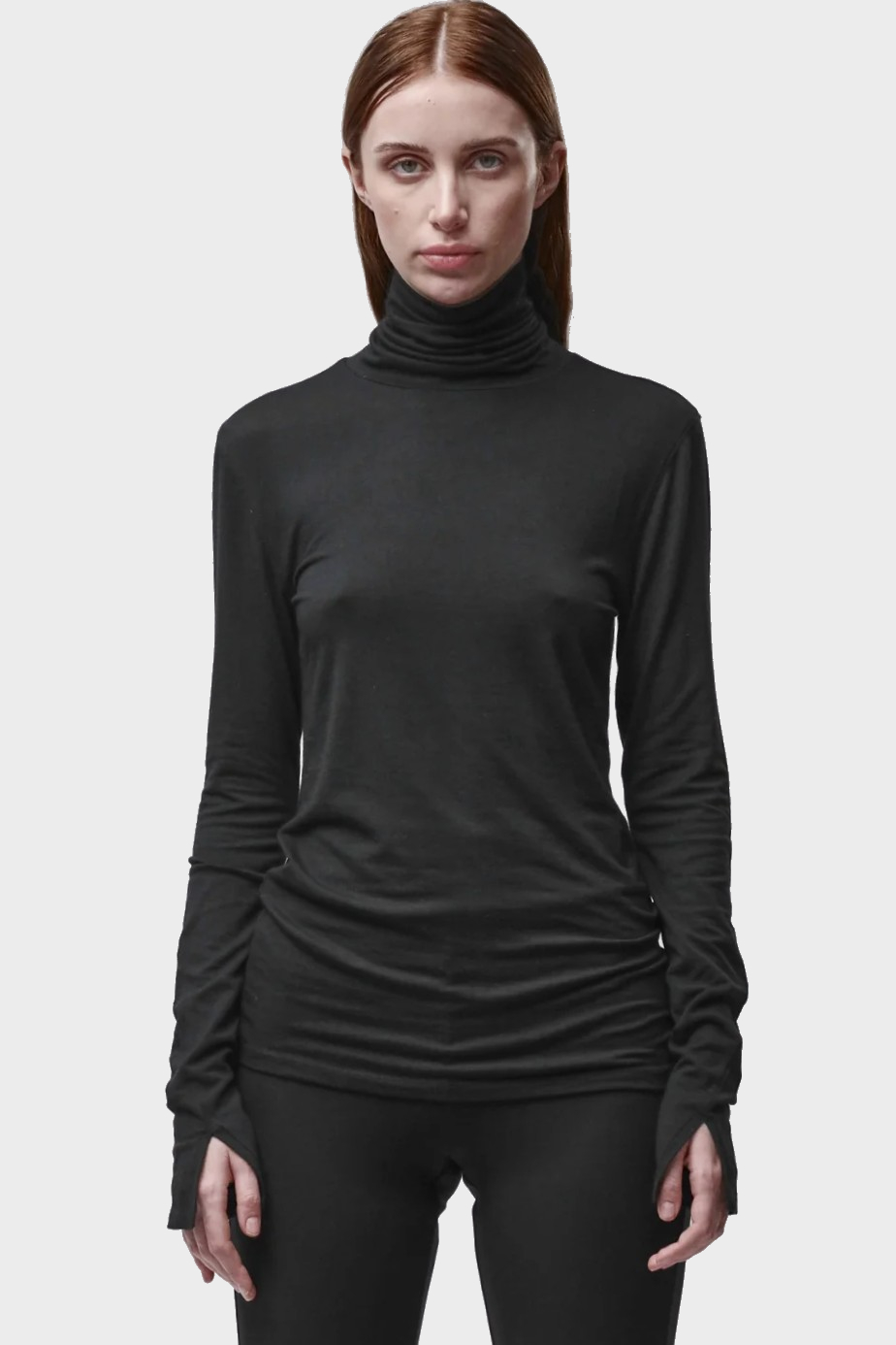 THOM KROM Soft Stretch Turtleneck in Black