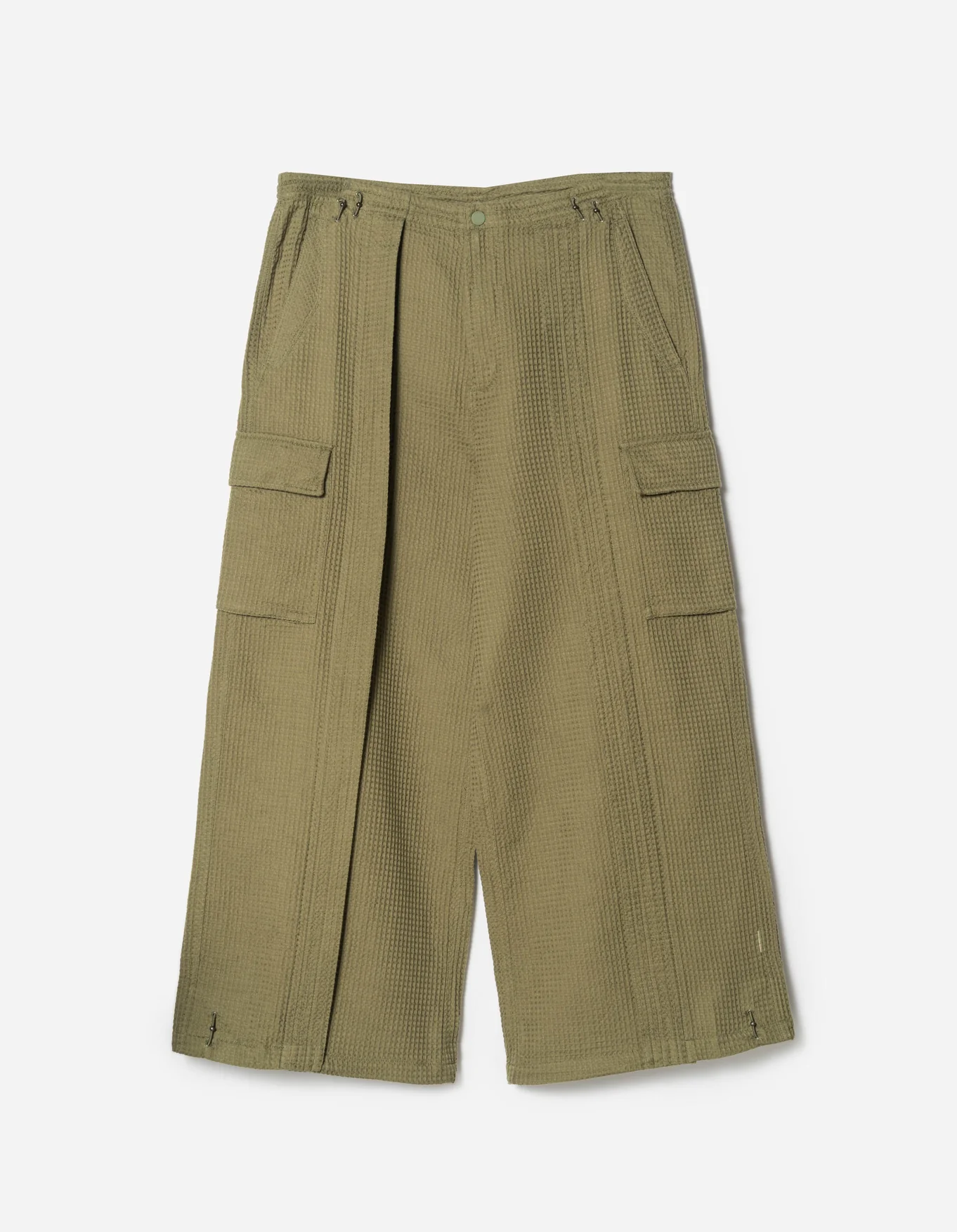 MAHARISHI 6203 Waffle Cargo Hakama Pants in Olive
