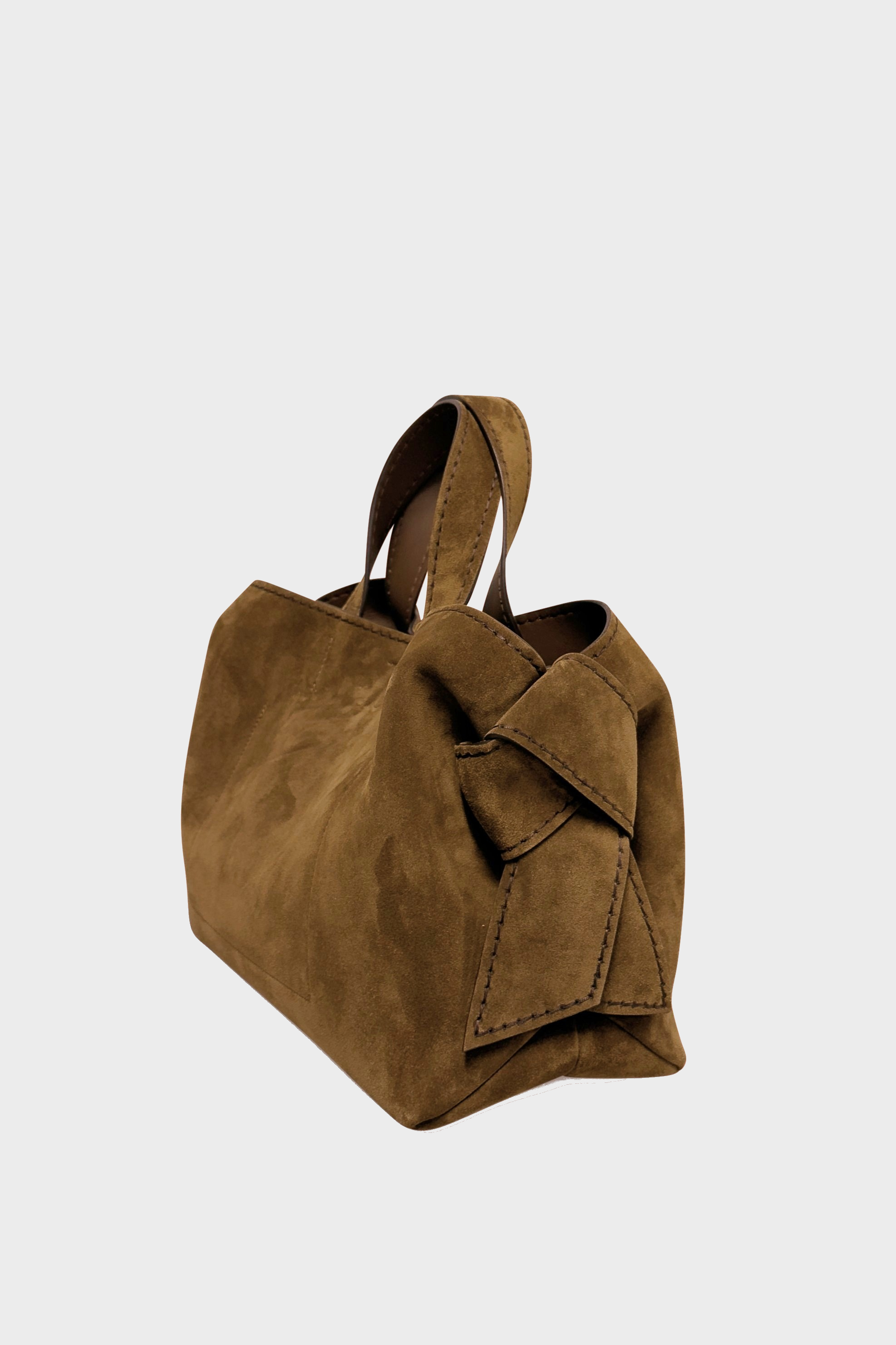 ACNE STUDIOS Musubi Tote Bag in Suede Cognac Brown