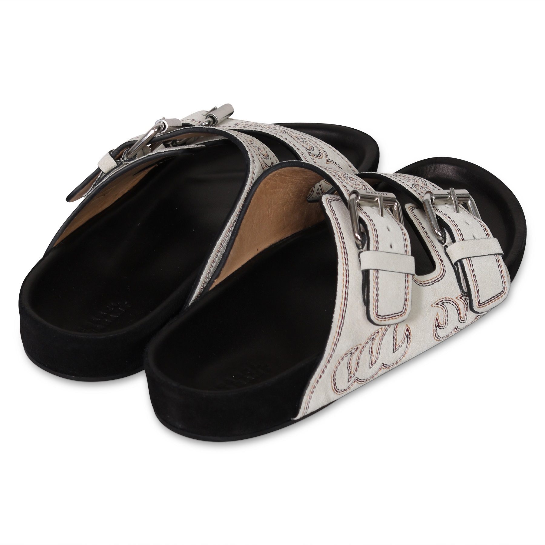 ISABEL MARANT Lennyo Sandals with Stitching in Chalk 37 ISABEL MARANT Lennyo Sandals with Stitching in Chalk 41