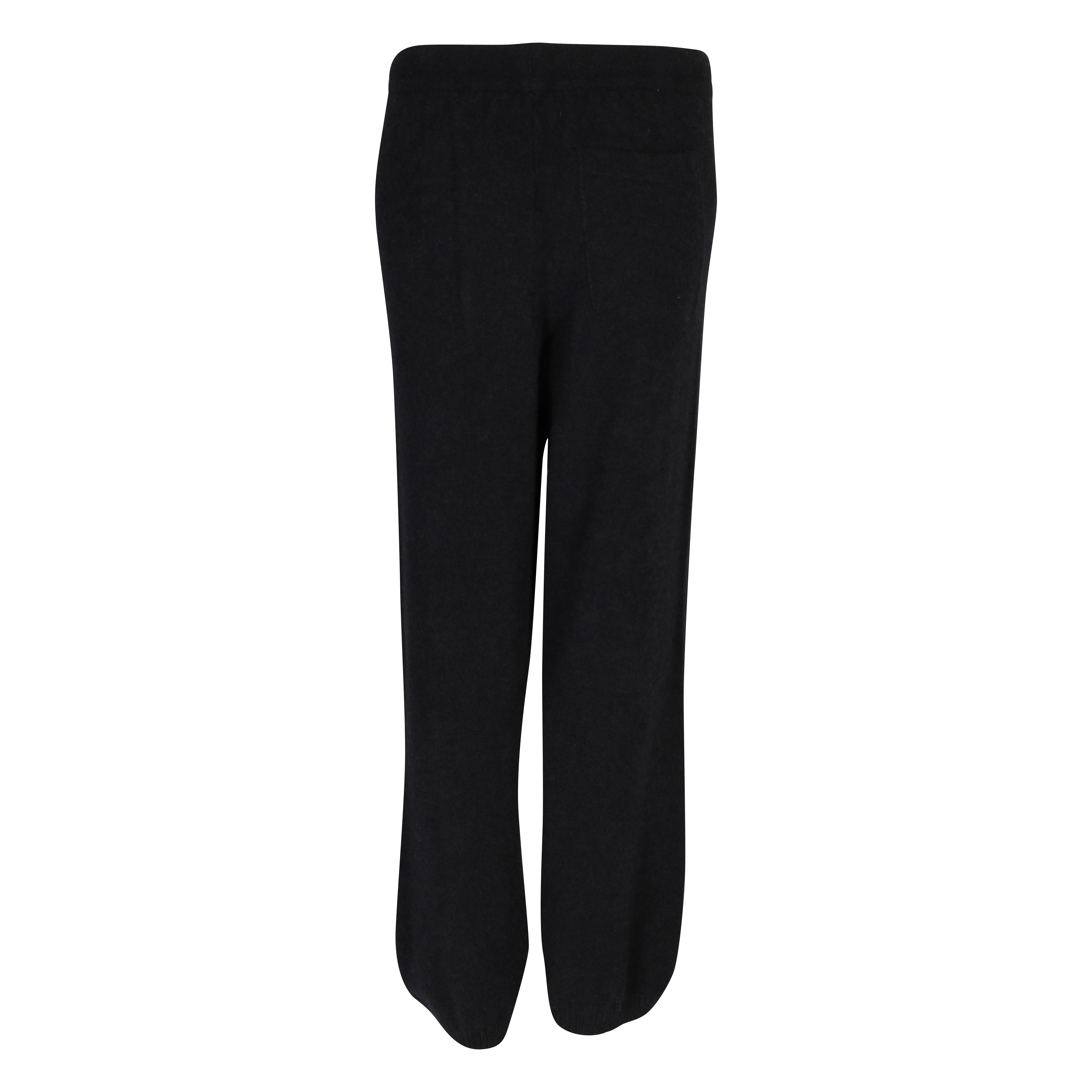 Laneus Soft Cashmere Wide Leg Jogging Pant in Black XS