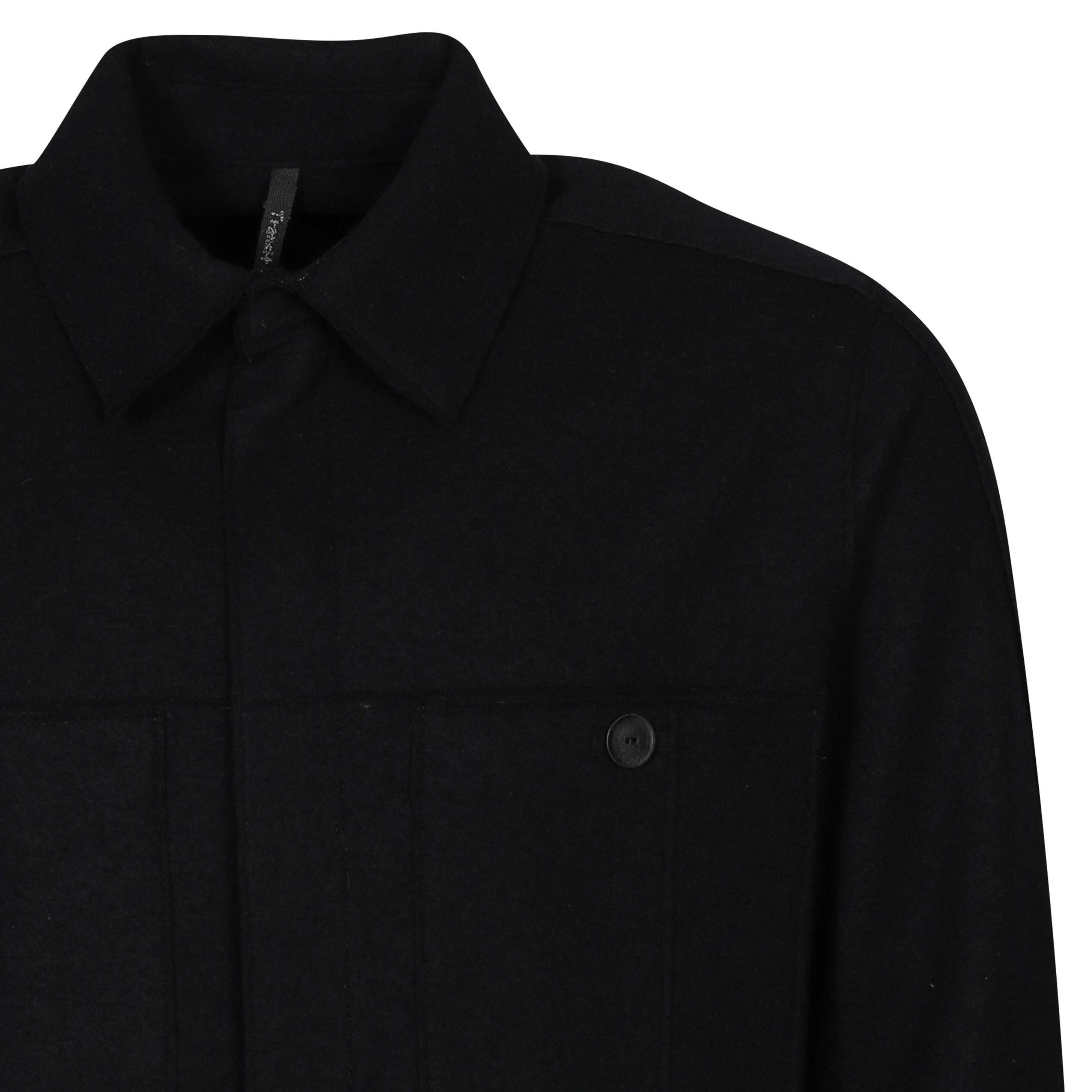 Transit Uomo Wool Overshirt in Black