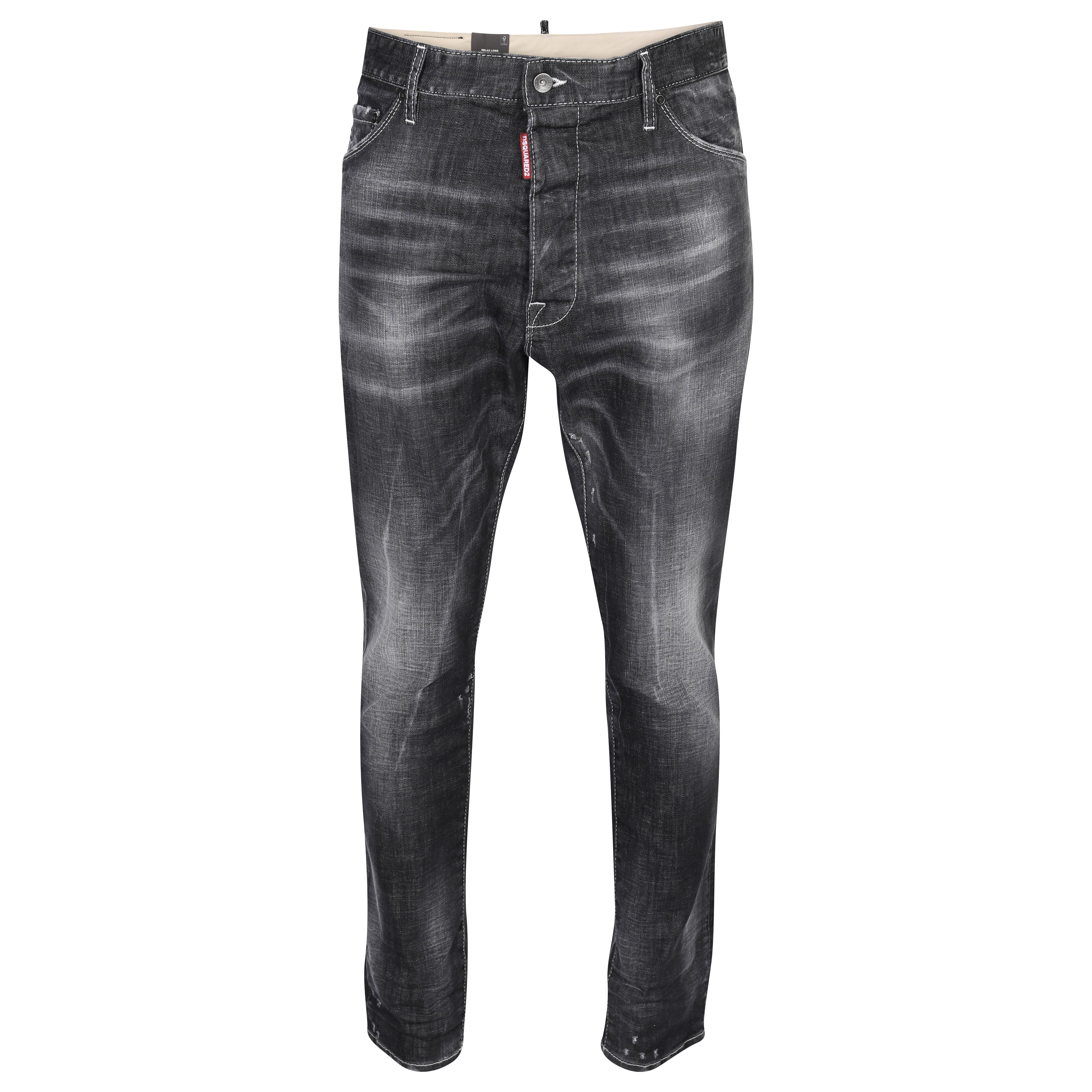 DSQUARED2 Relax Long Crotch Jeans in Washed Black